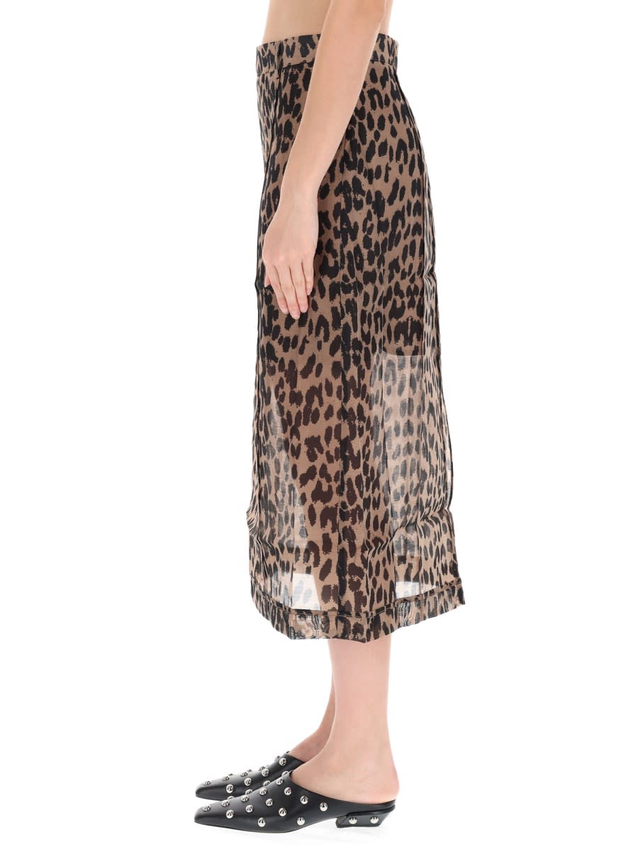 Baum Und Pferdgarten Animal-print Pleated Skirt In Brown
