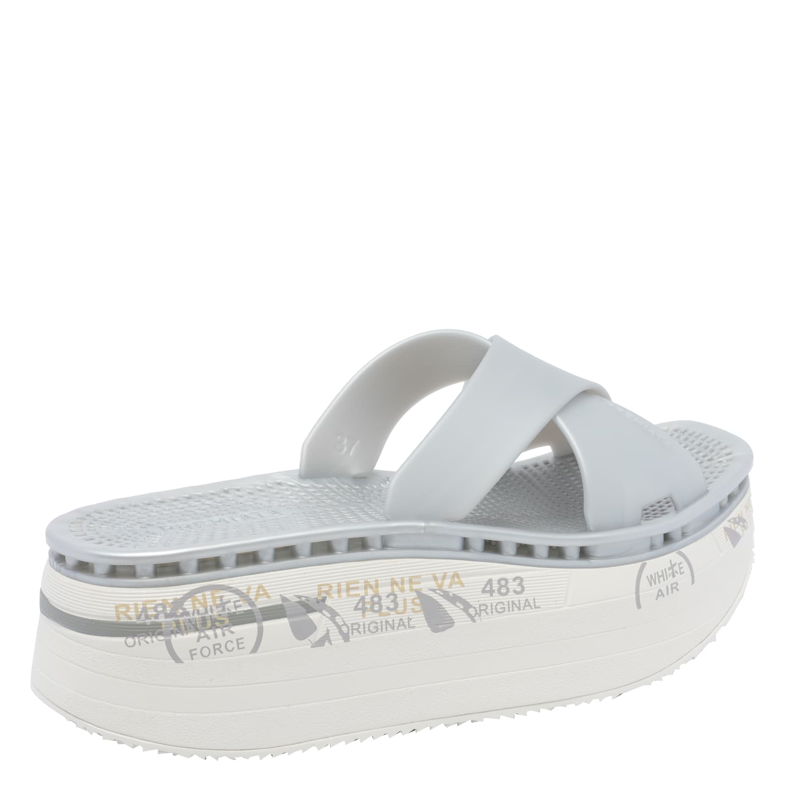 Premiata Moura Platform Sandals In Gray