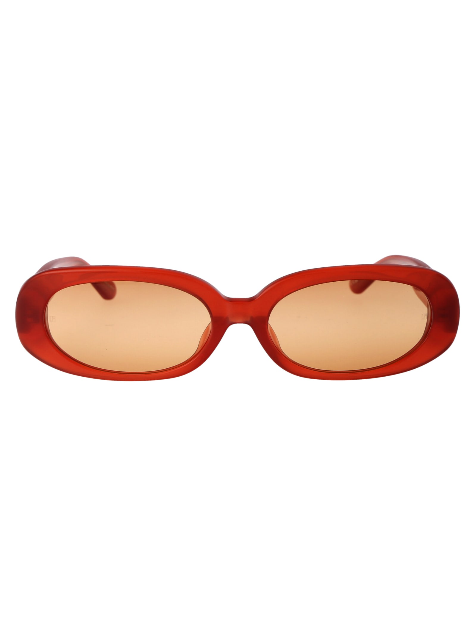 Shop Linda Farrow Cara Sunglasses In Teracotta/yellowgold/orangegrad