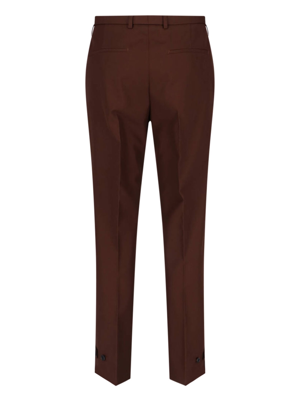 Gucci Wool Twill Trousers In Brown