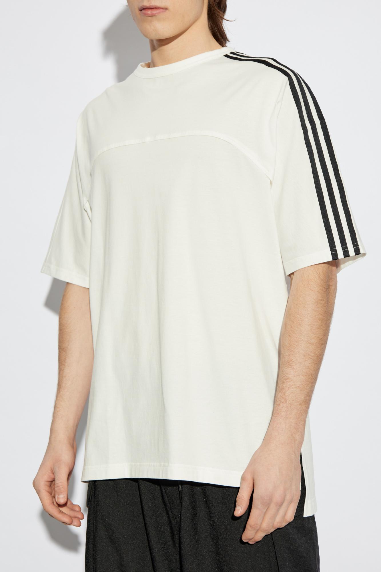 Y-3 Adidas Y 3 White Crew Neck T Shirt With Logo