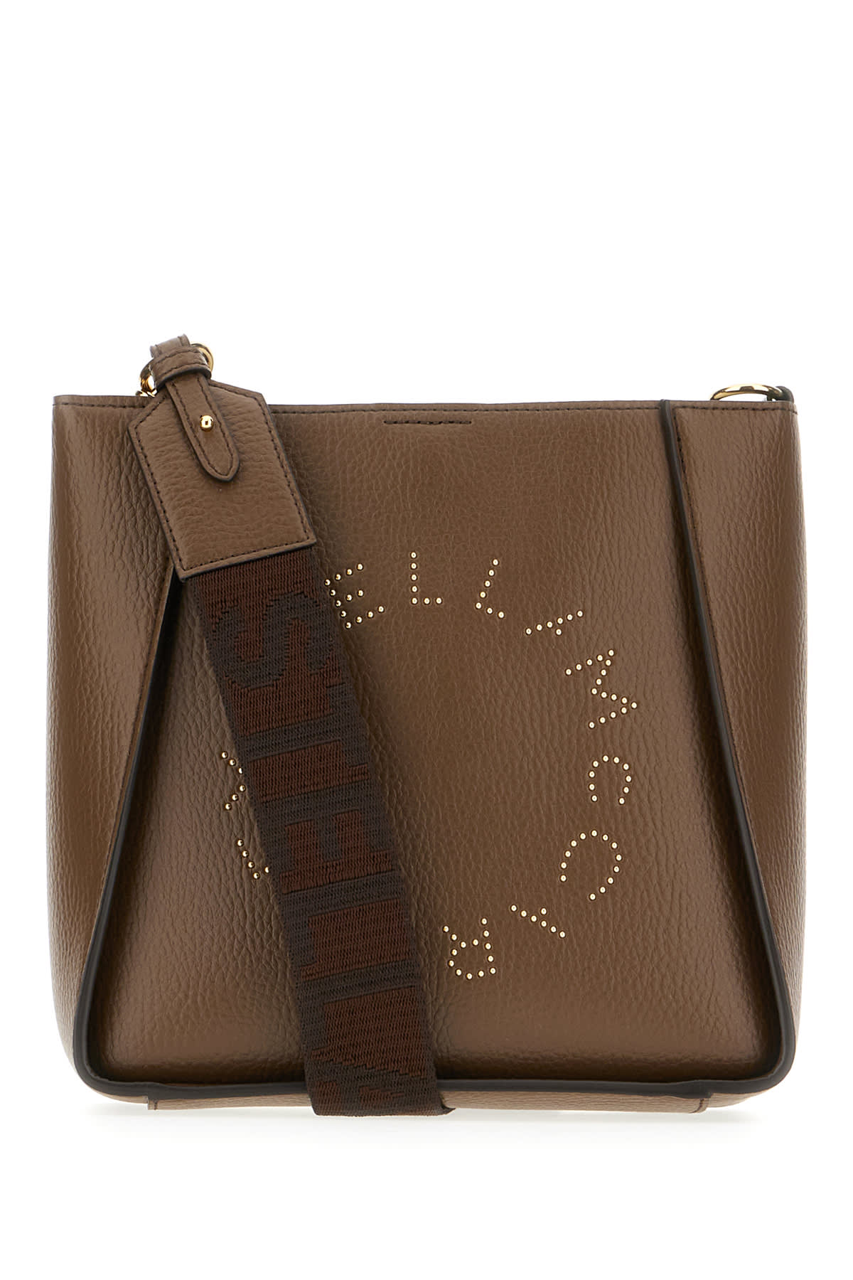 Stella Mccartney Logo Brown Shoulder Bag In Brown