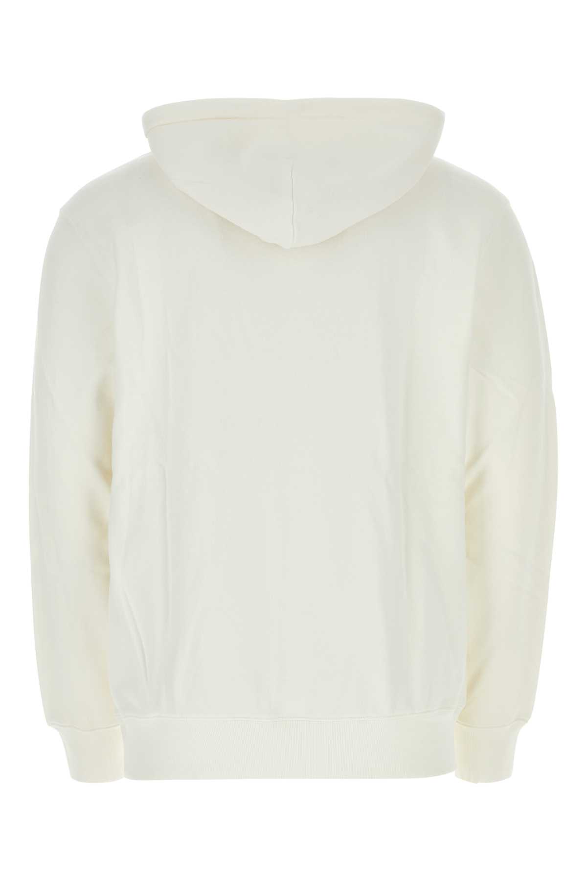 Carhartt White Cotton Hooded Duster Sweatshirt In Waxgarmentdyed