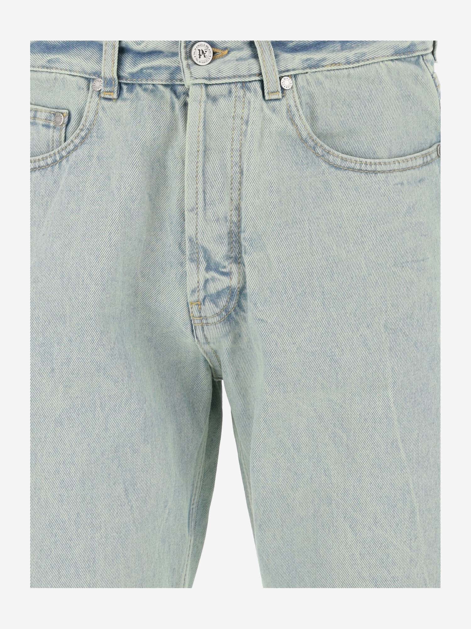 Shop Palm Angels Cotton Denim Jeans In Denim Blue