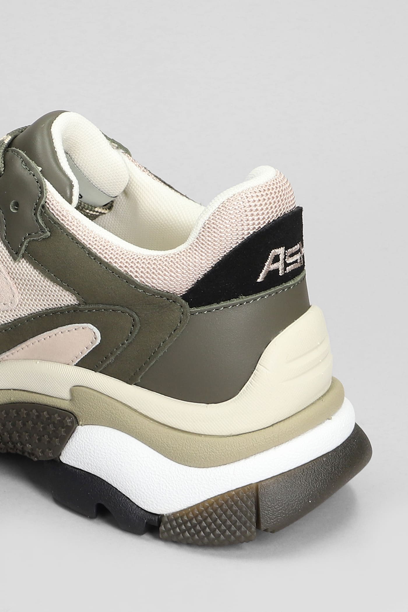 Shop Ash Addict Sneakers In Green Leather And Fabric