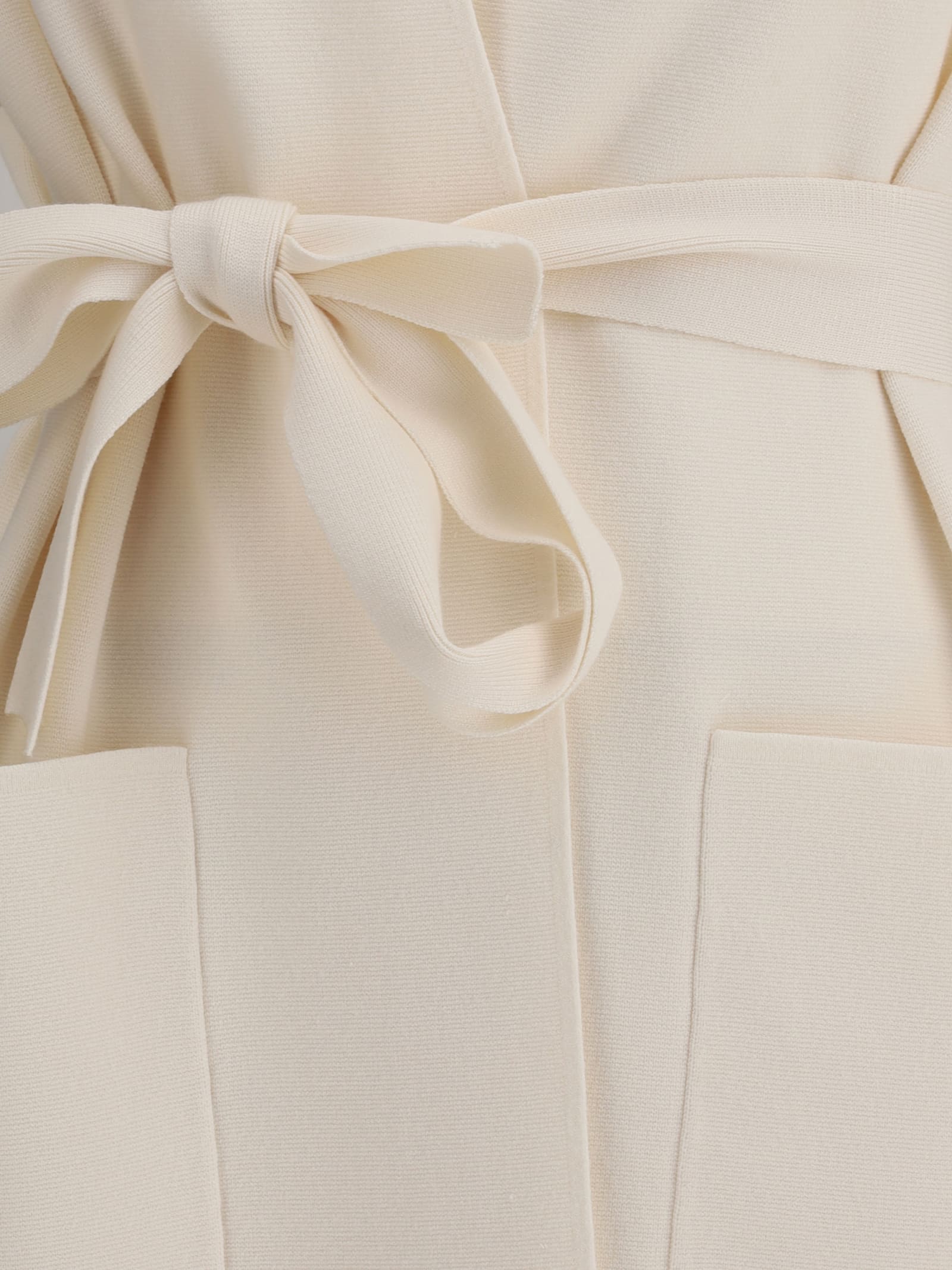 Max Mara Abete Long Vest In Neutral