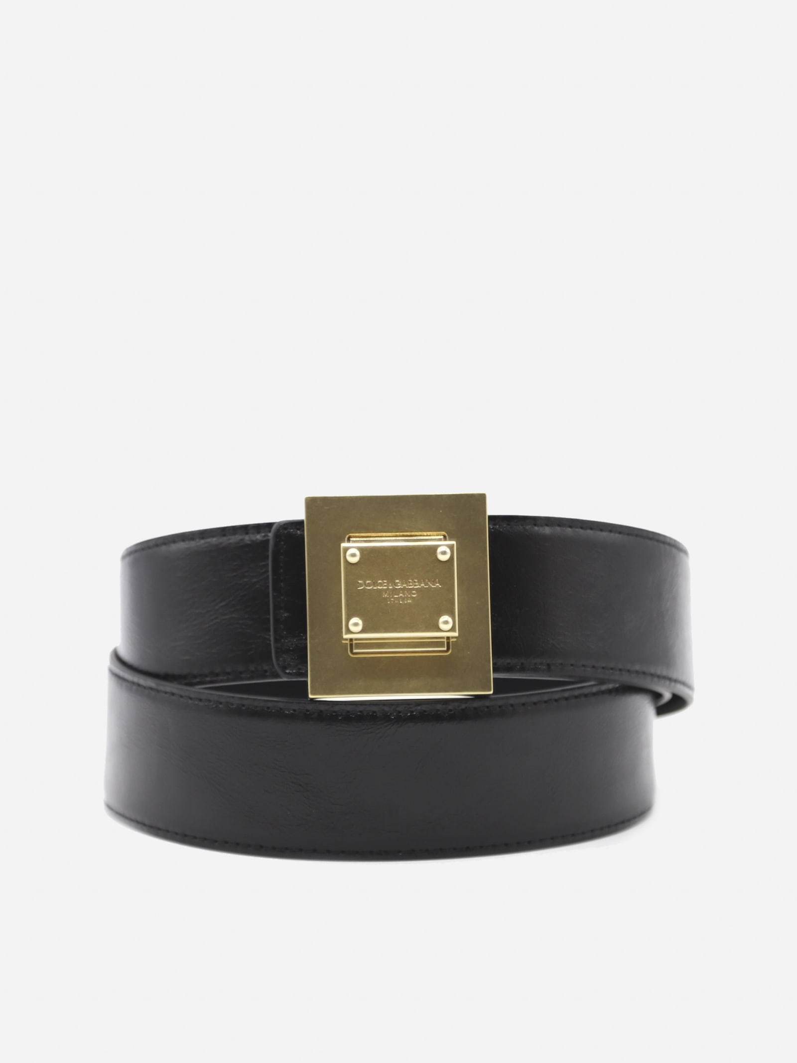 Dolce & Gabbana Leather Belt With Contrasting Logo Detail