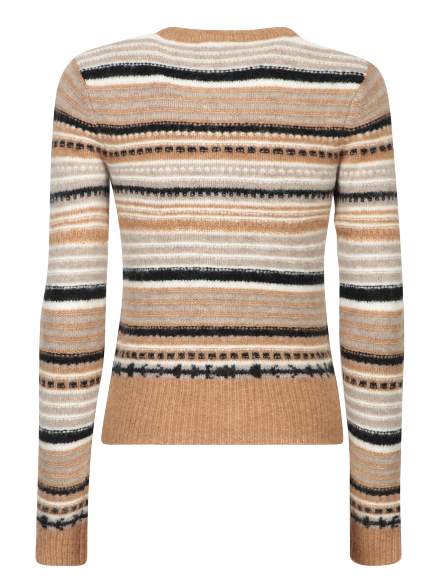 Shop Ganni Beige Wool Cardigan