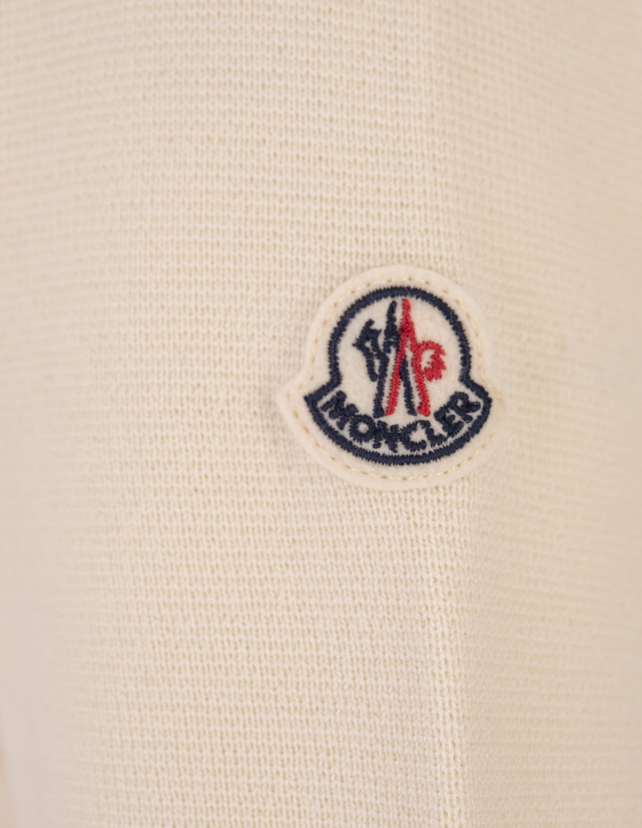 Shop Moncler White Wool Padded Cardigan