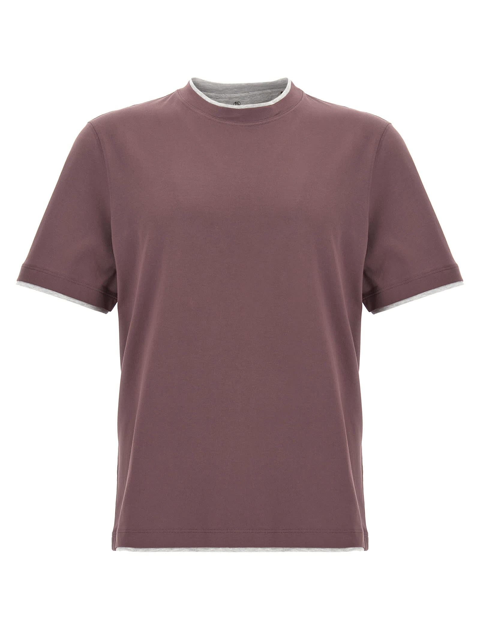 Shop Brunello Cucinelli Layered T-shirt In Purple