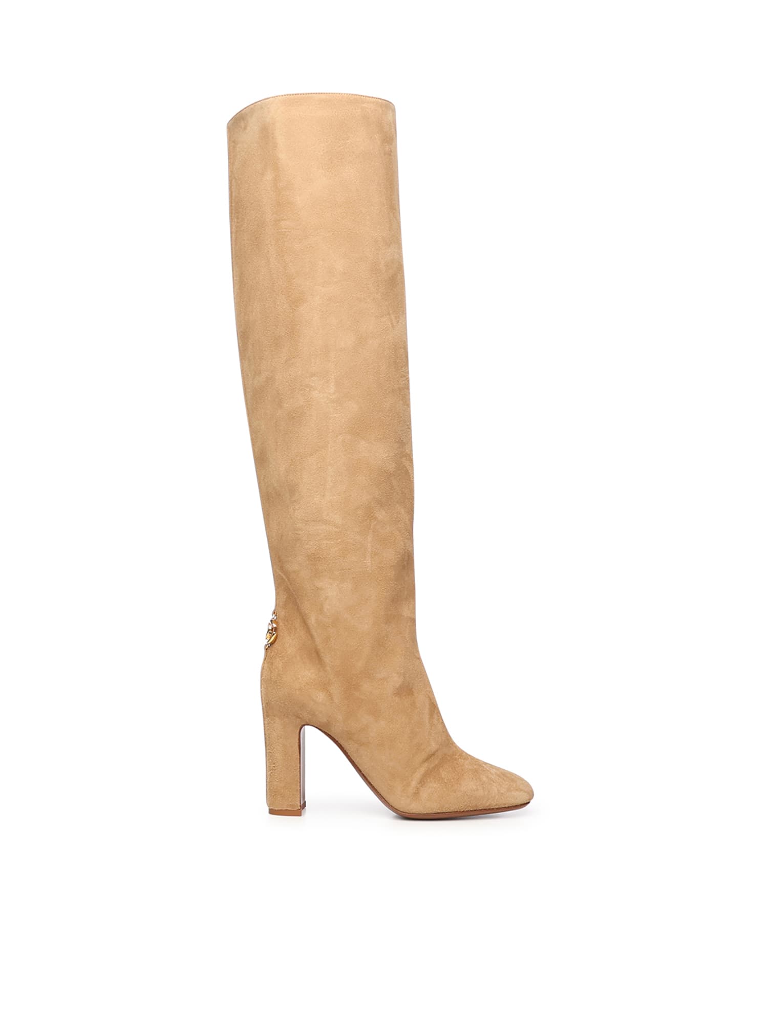 Dolce & Gabbana Suede Boot In Nude