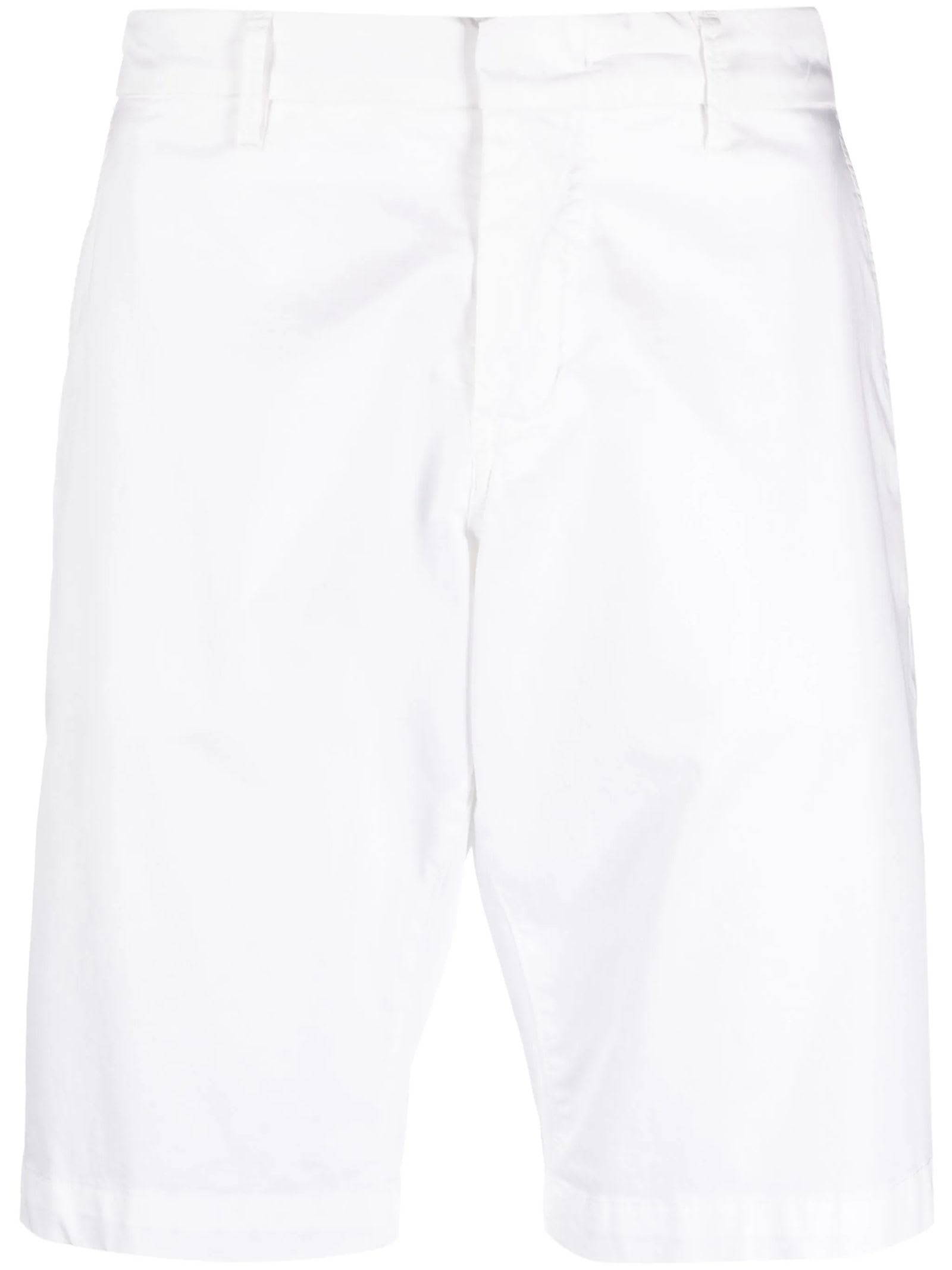White Stretch Cotton Shorts