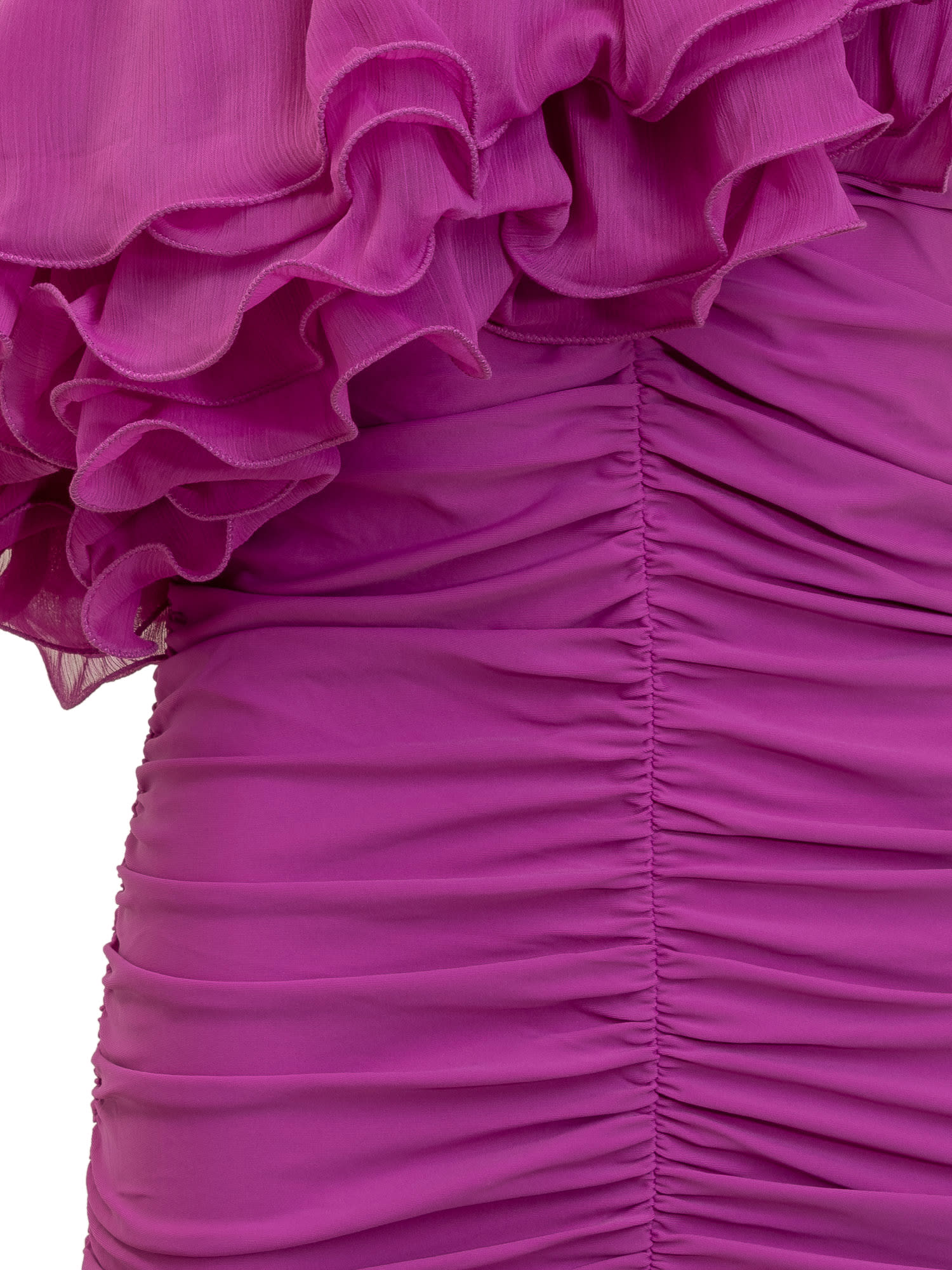 Shop Rotate Birger Christensen Chiffon Asymmetric Dress In Purple Cactus Flower