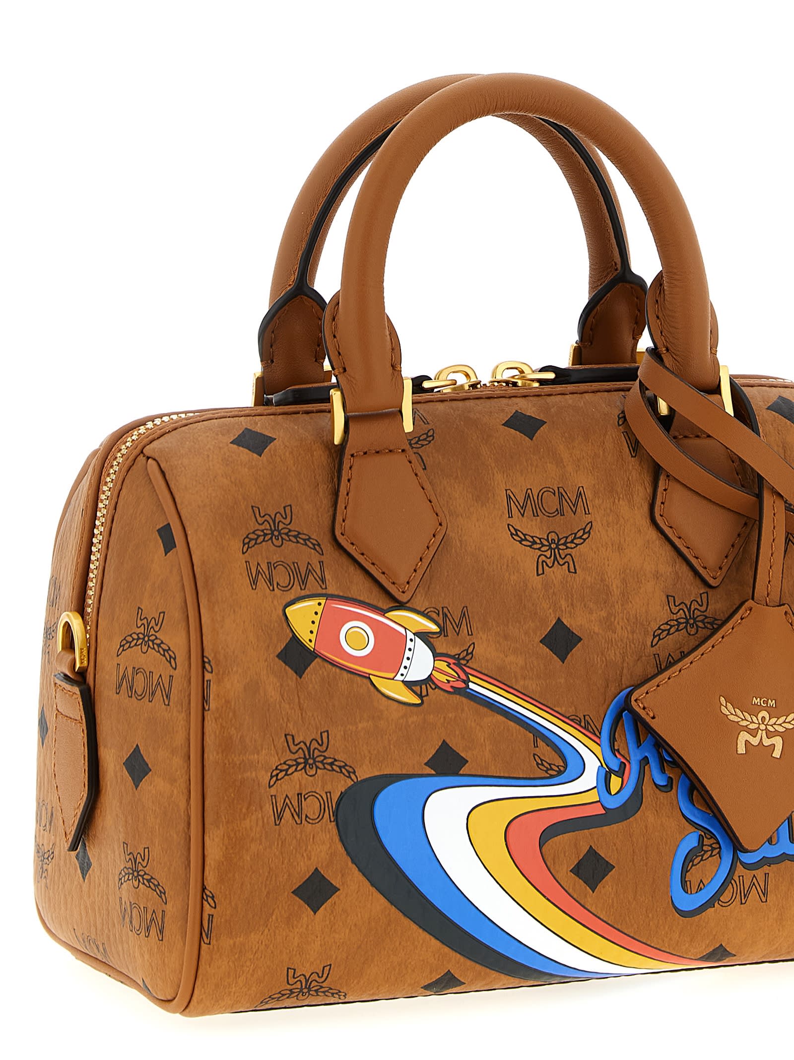Mcm Ella Boston Top Case In Brown