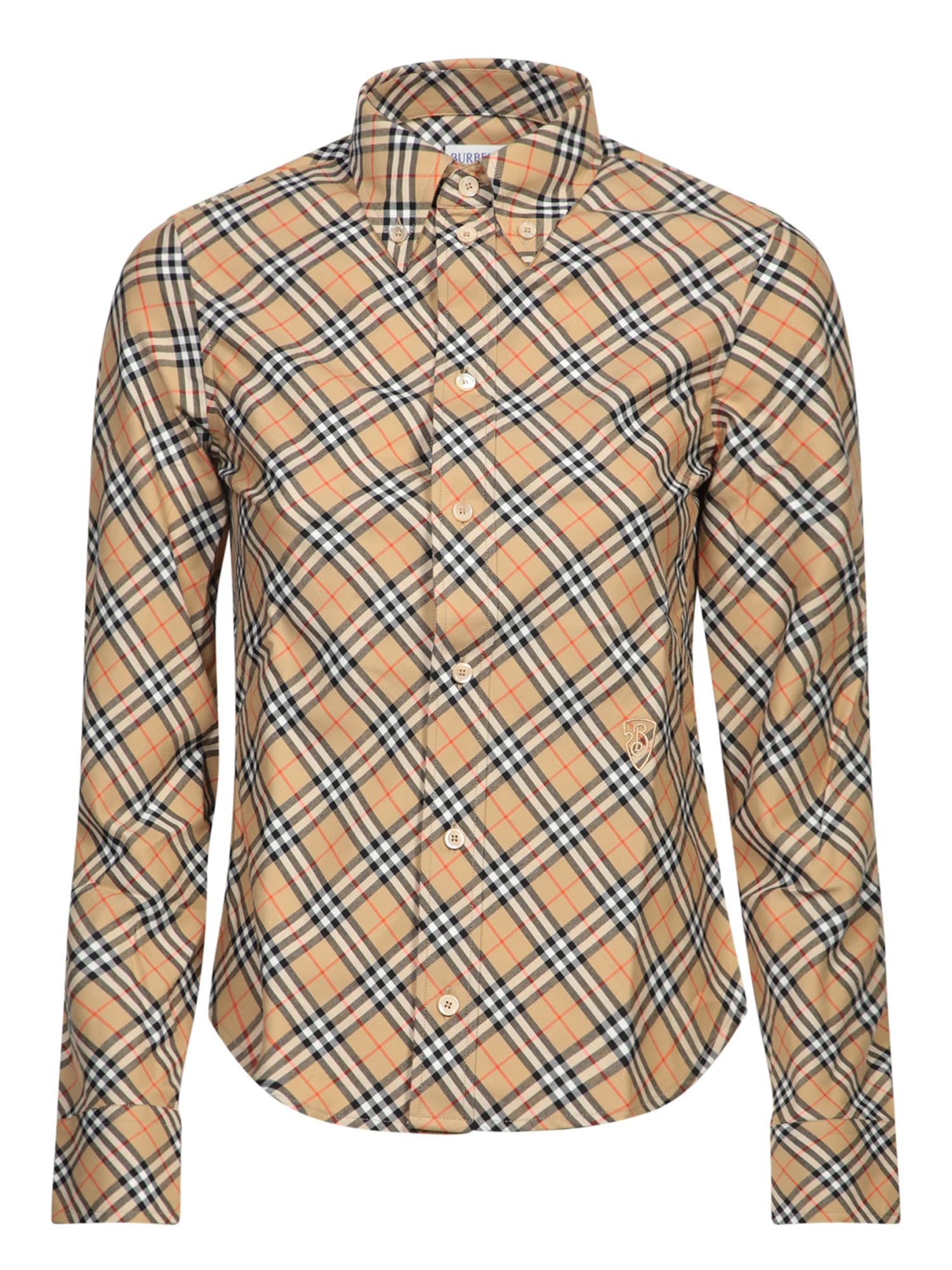 Shop Burberry Beige Check Shirt