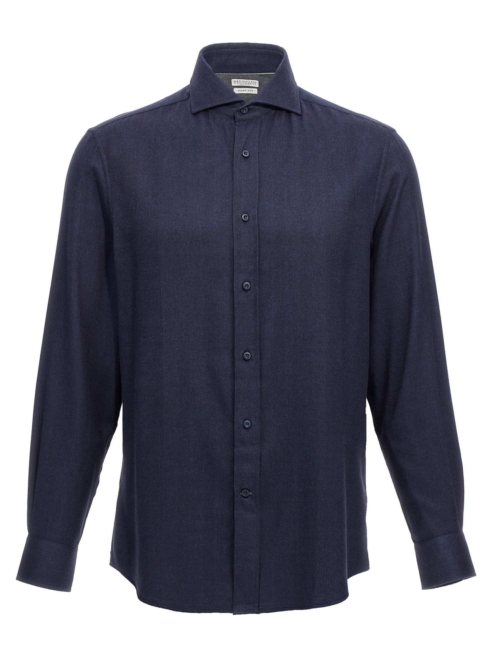 Shop Brunello Cucinelli Flannel Shirt In Blue