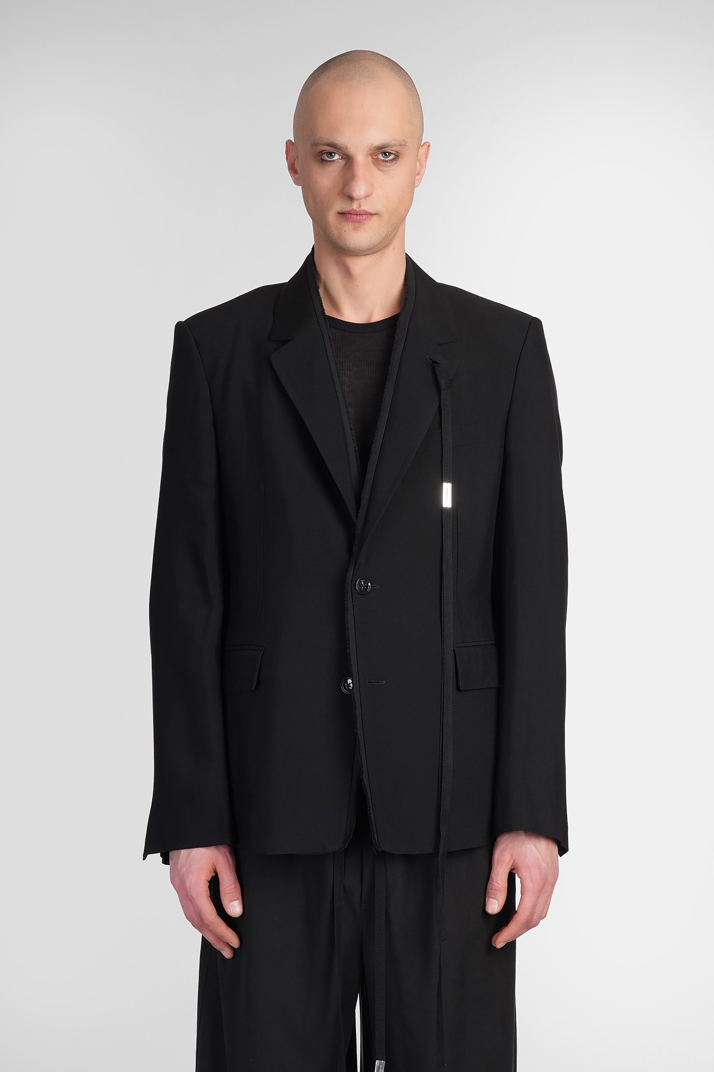 Cadby Blazer In Black Cotton