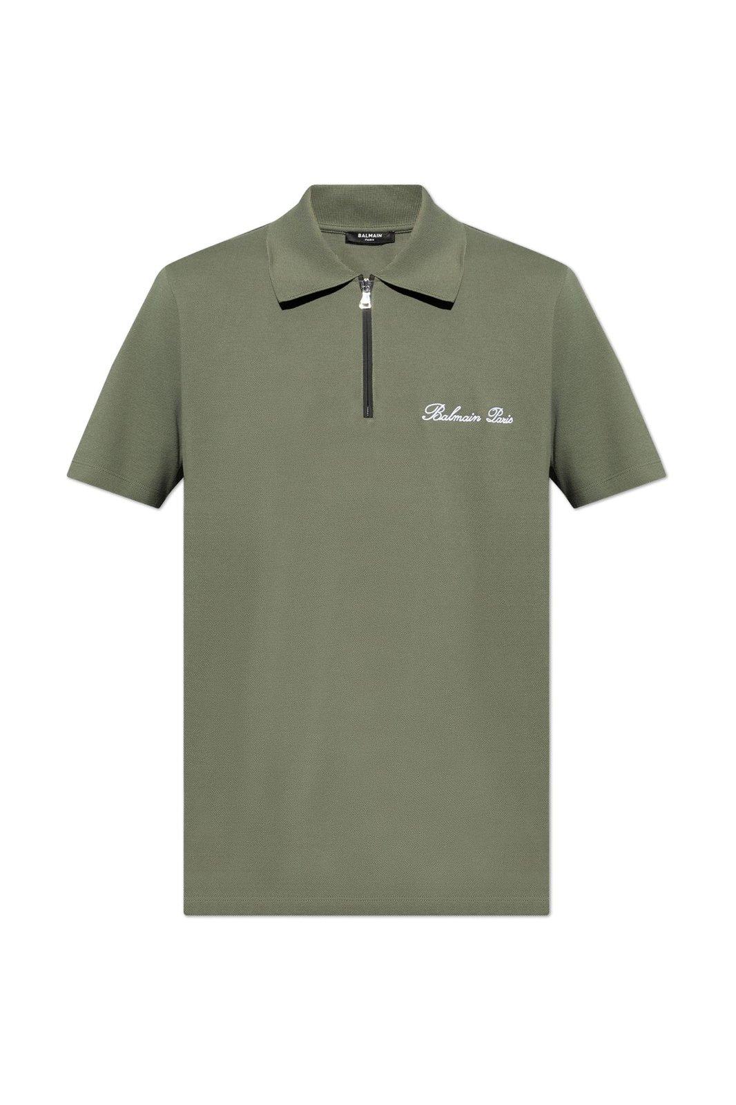 Logo Embroidered Short-sleeved Polo Shirt