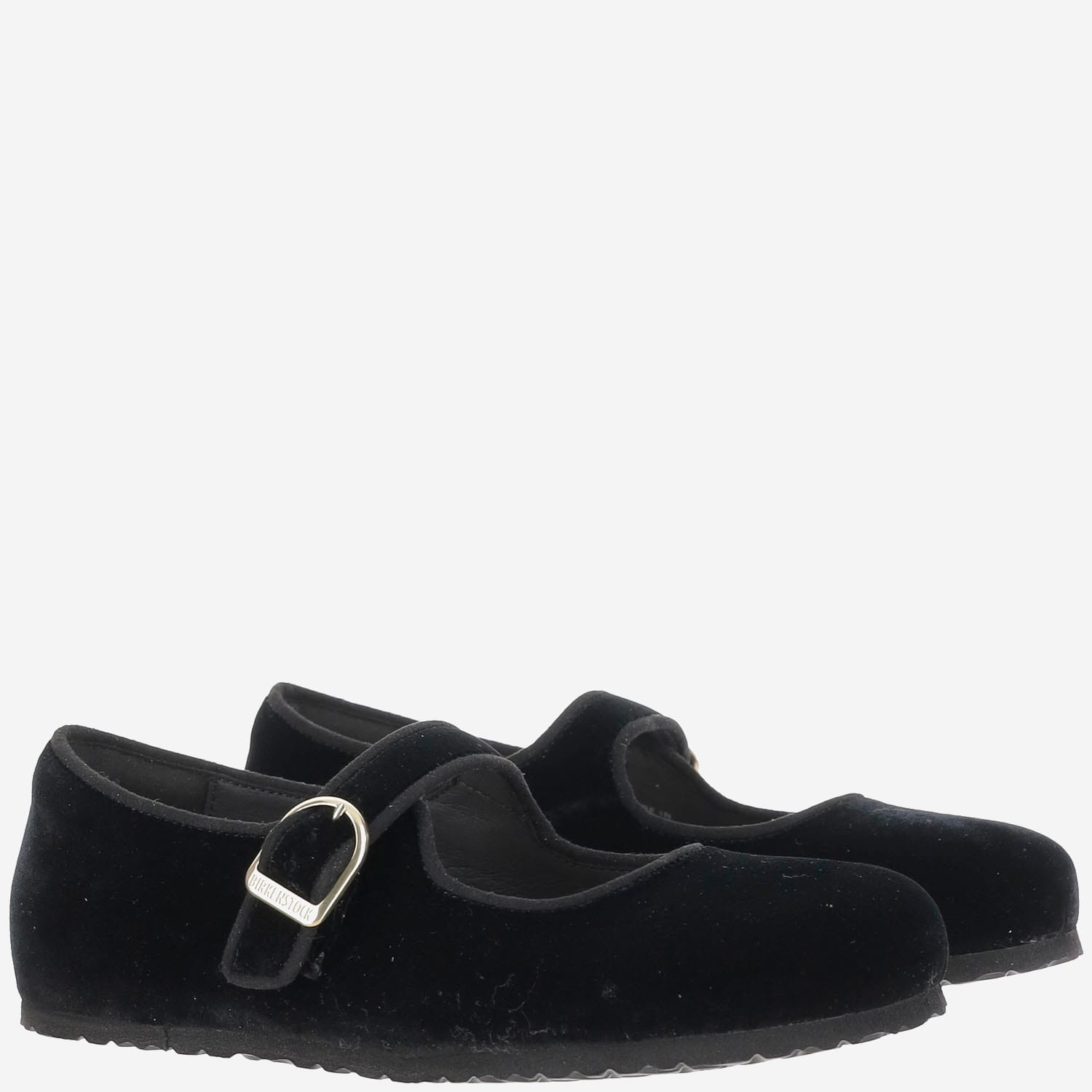 Birkenstock Santa Clarita Velvet Ballerina Flats In Black
