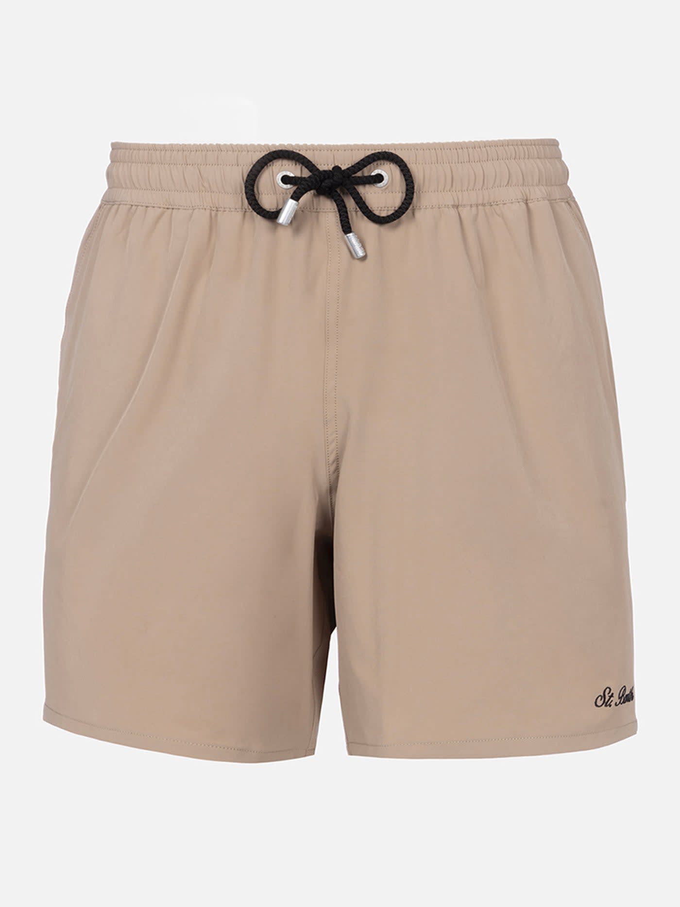 Mc2 Saint Barth Logo-embroidered Swim Shorts In White