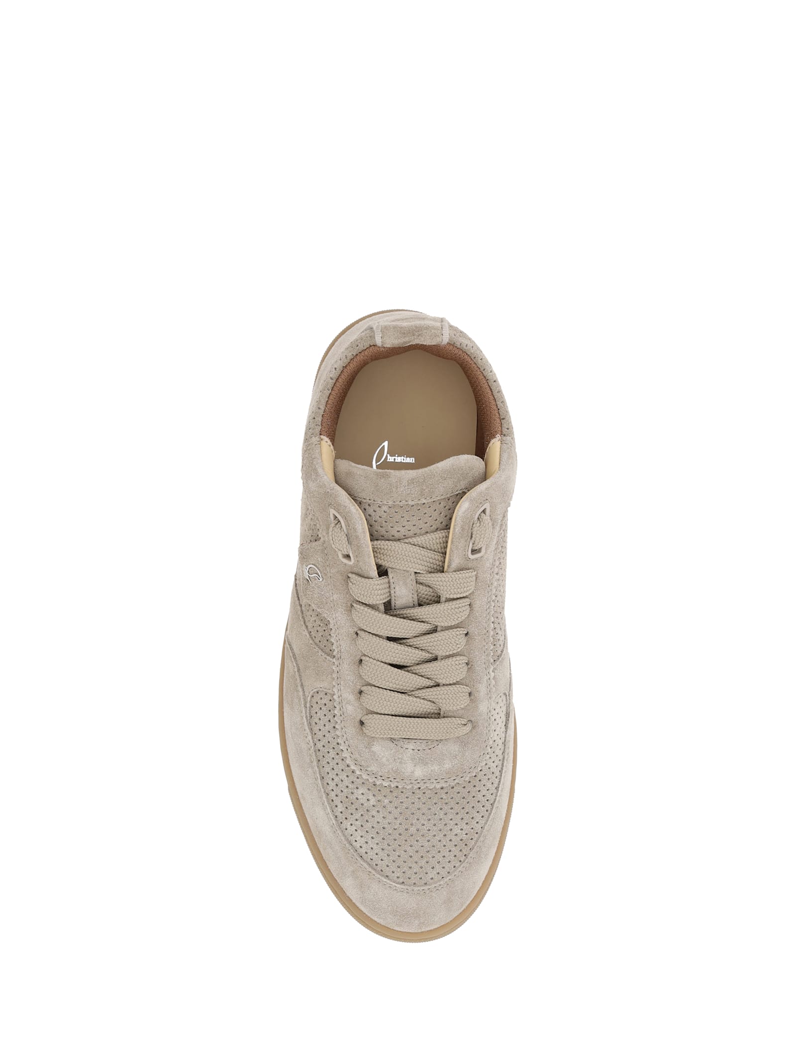 Christian Louboutin Tutti Rui Beige Suede Sneakers In Saharienne