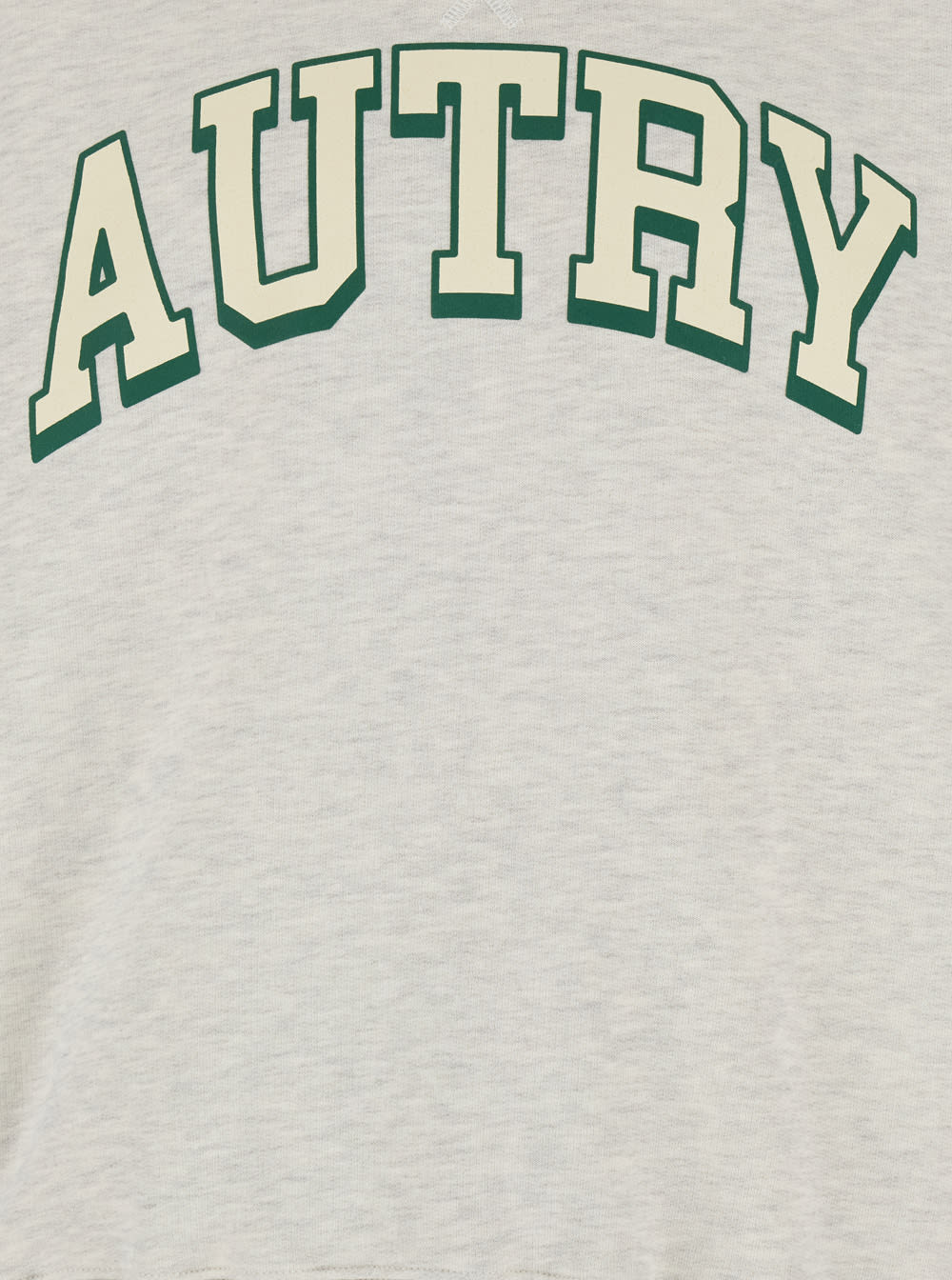 Shop Autry Grey Crewneck Sweatshirt With Logo Print In Jersey Man