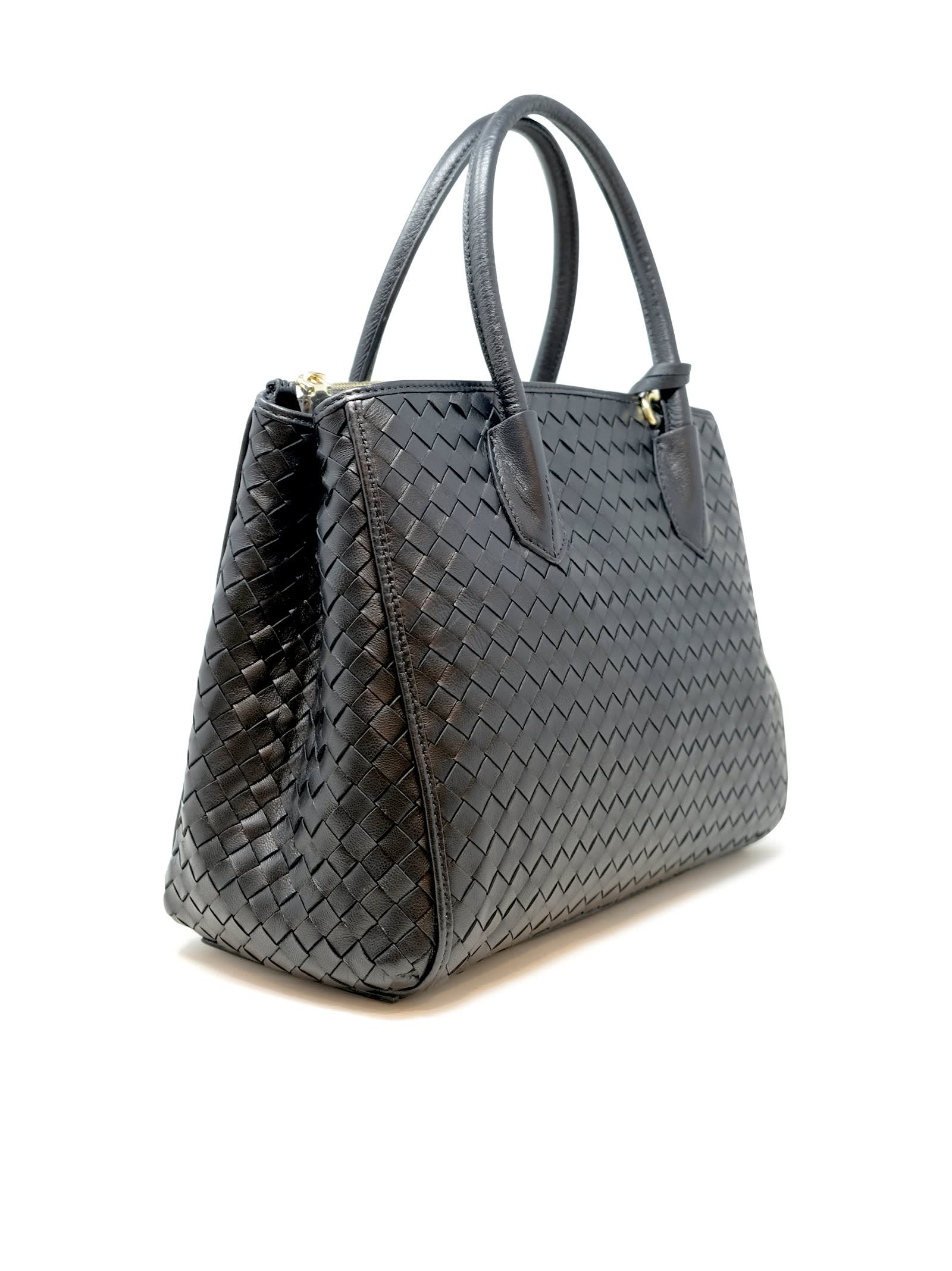 Abro Busy Black Leather Bag In Black