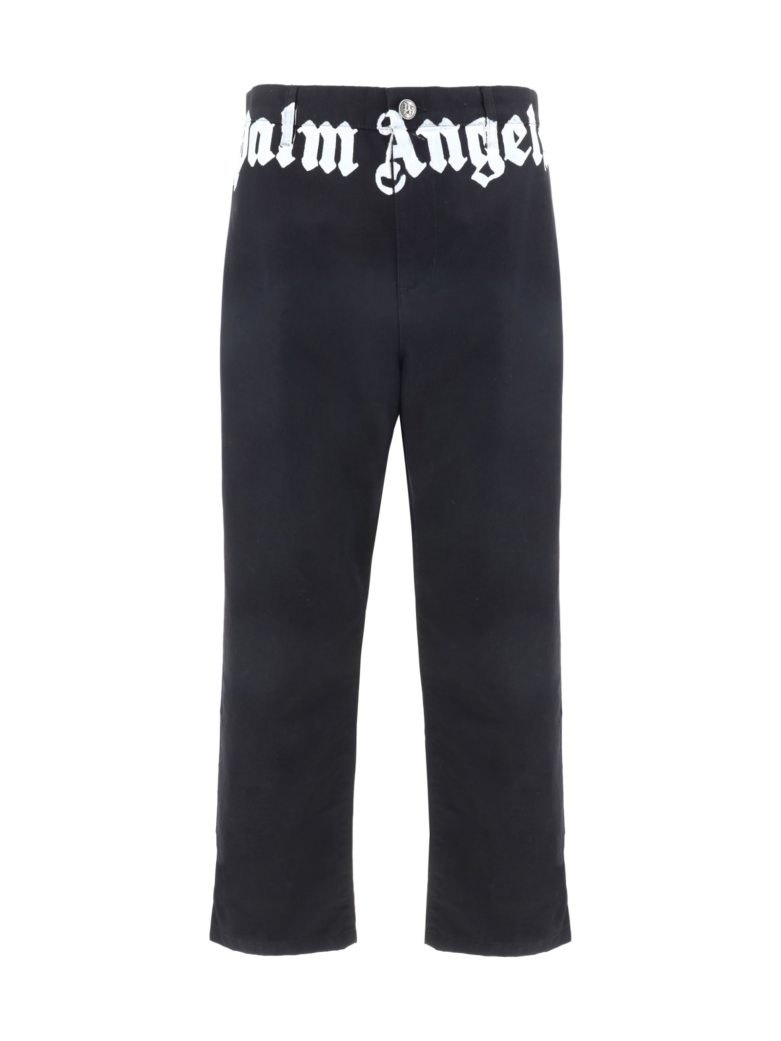 Shop Palm Angels Pants In Black Off White