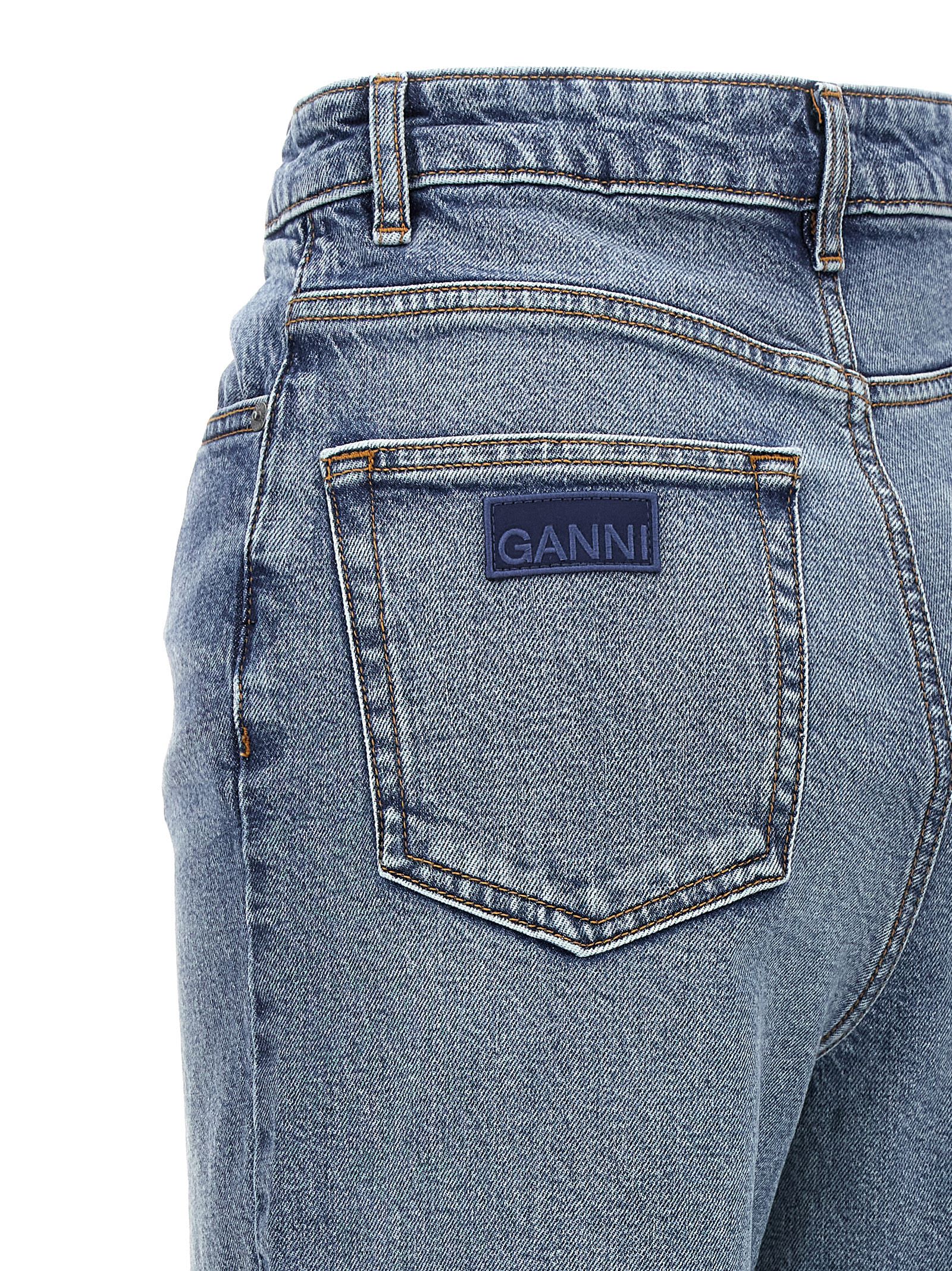 Shop Ganni Andi Jeans In Mid Blue Vintage