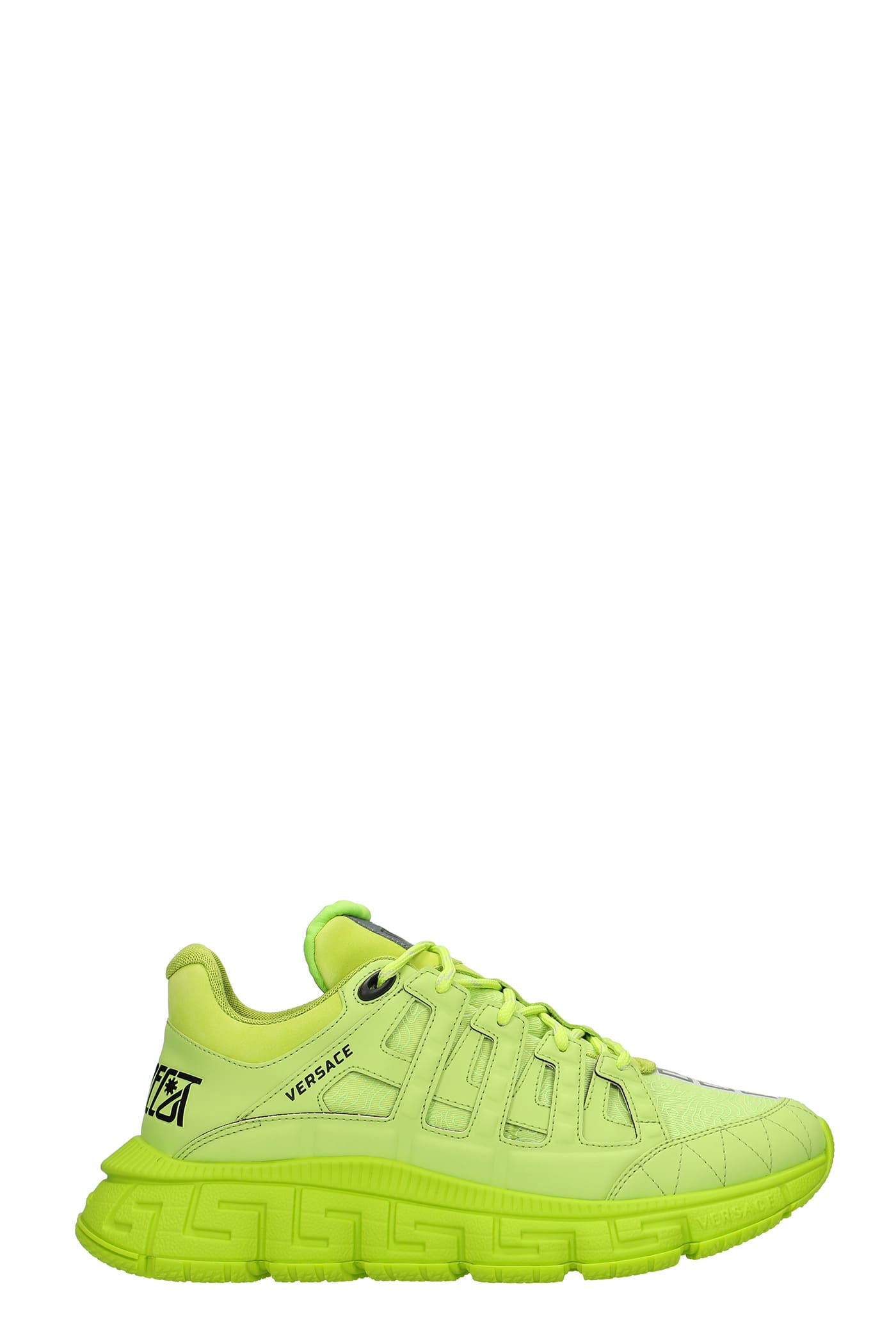 Versace Trigreca Sneakers In Green Leather