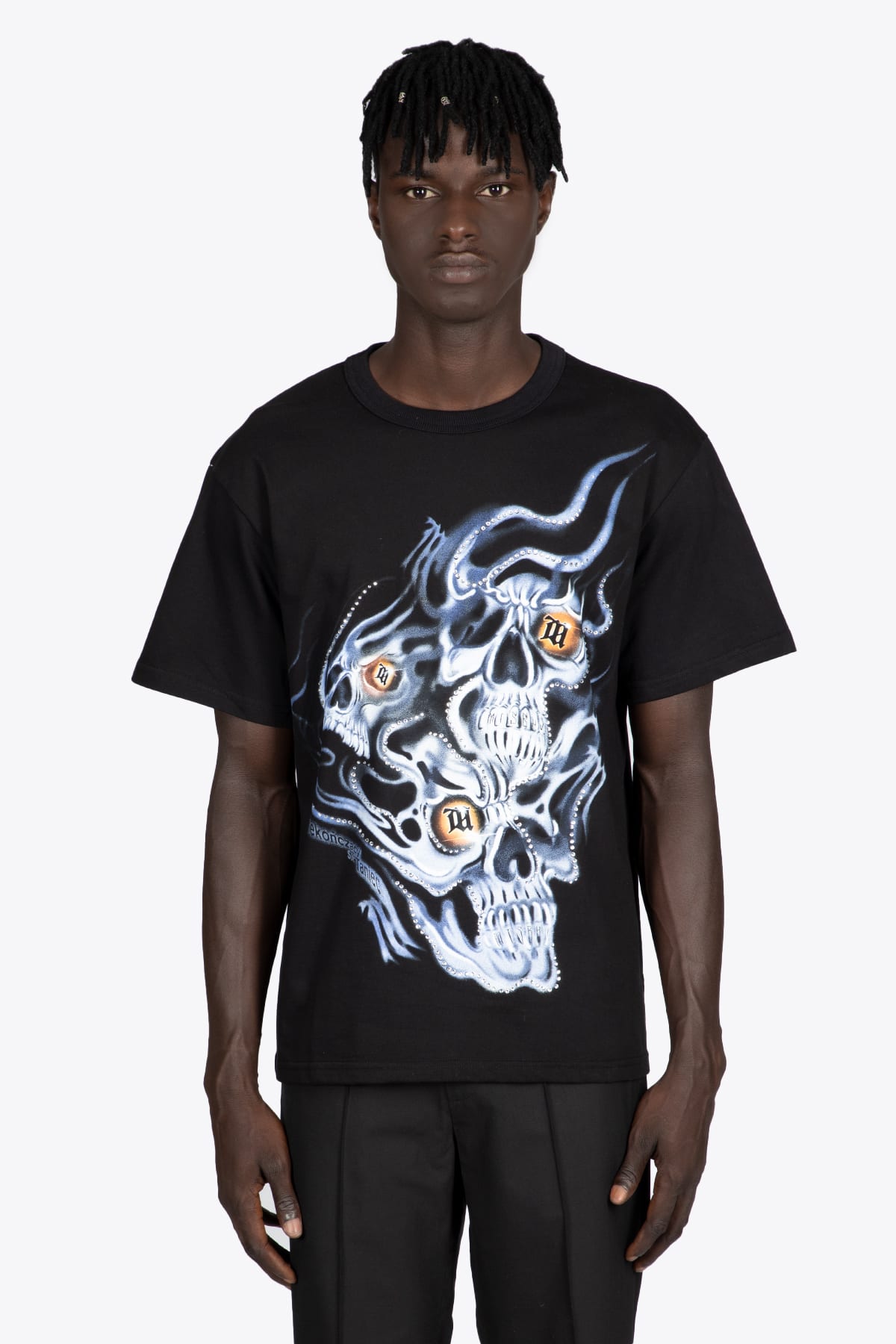 MISBHV Drums Of Death T-shirt Black cotton t-shirt with skulls print