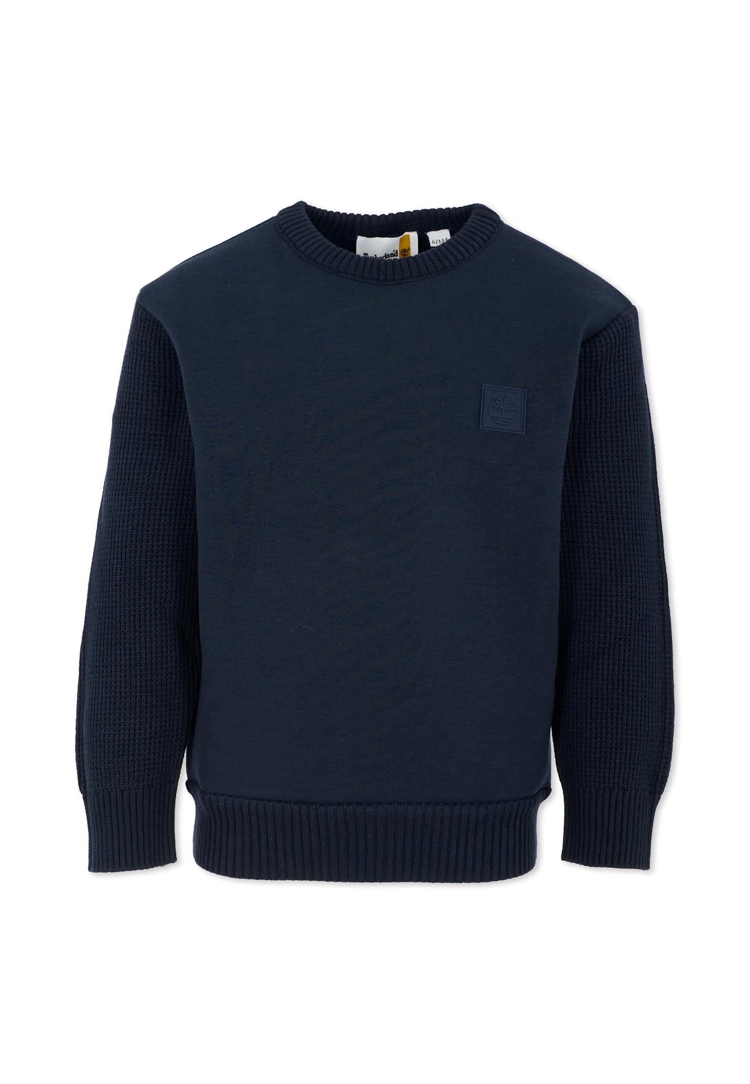 Timberland Blue Sweater For Boy With Logo In Blue