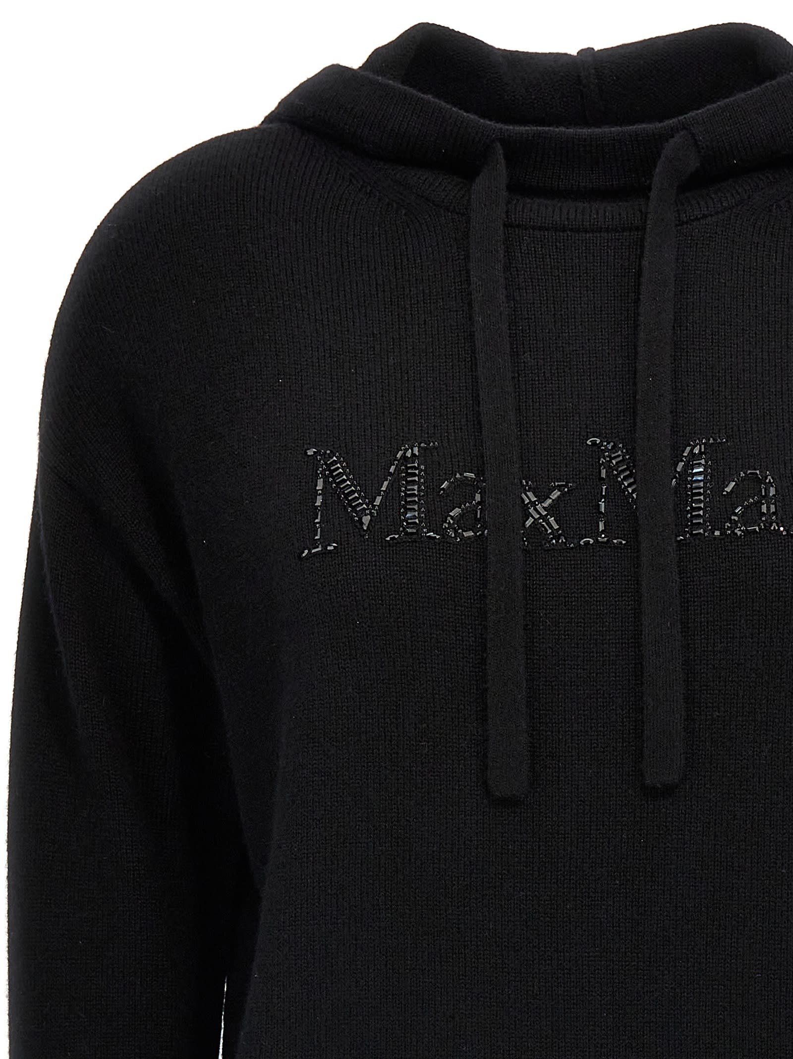 Shop 's Max Mara Gorizia Hooded Sweater In Black