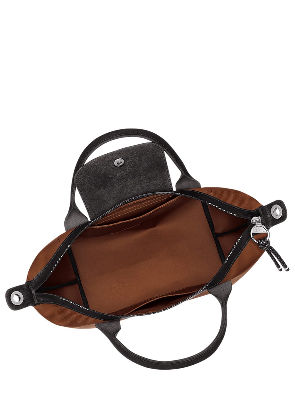 Longchamp Silk Tote Bags In Brown