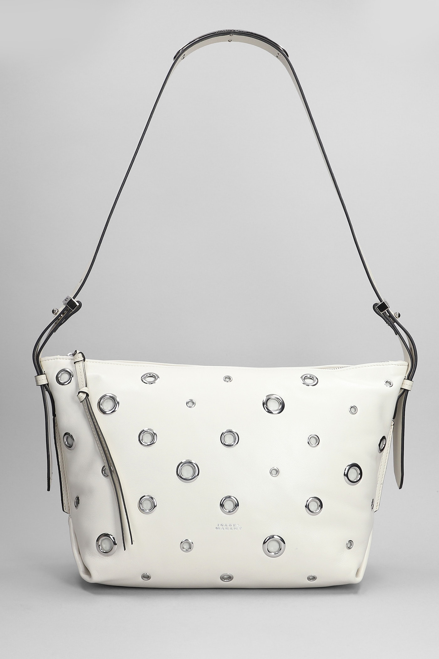 Shop Isabel Marant Leyden Shoulder Bag In Grey Leather