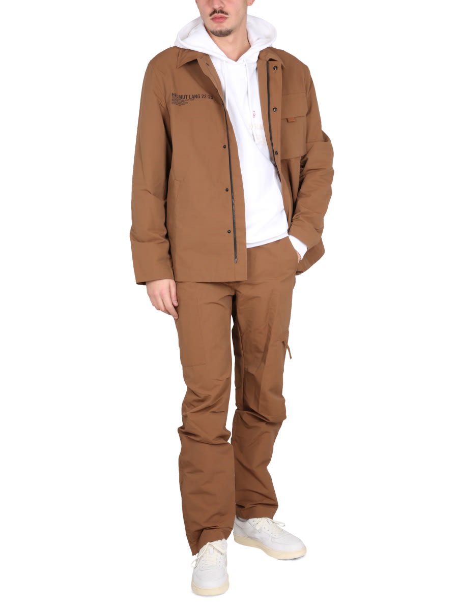 Helmut Lang Logo-print Utility Jacket In Beige