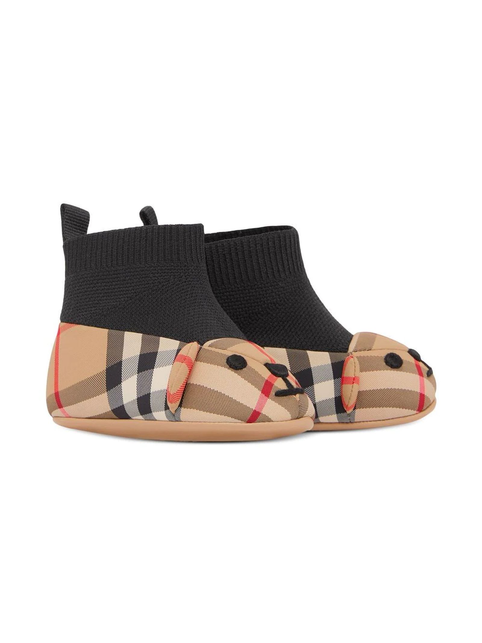 Burberry Check Fabric Booties