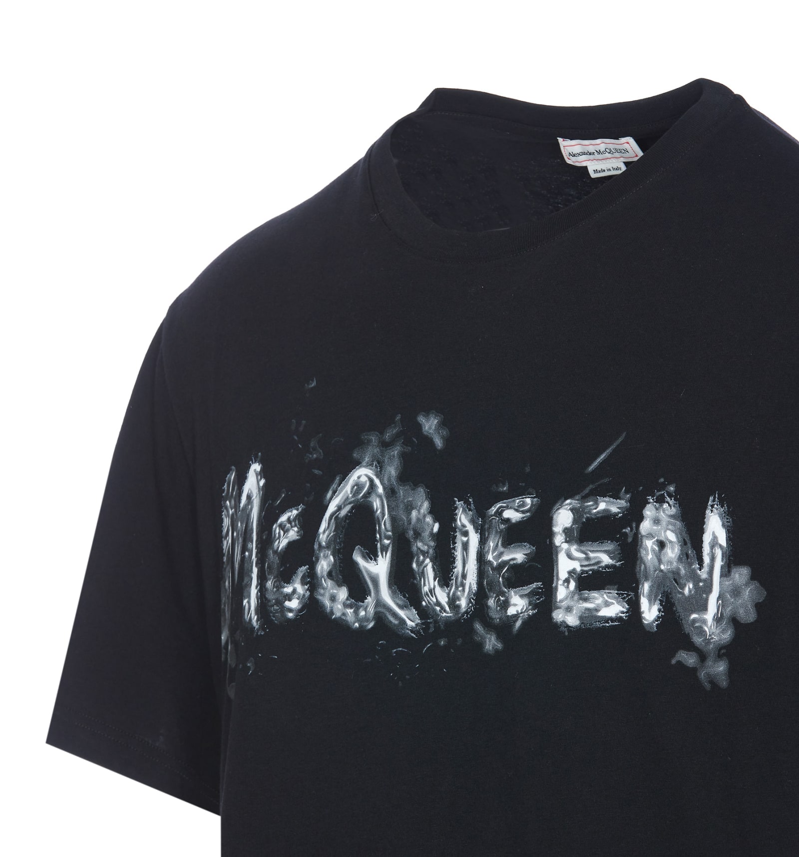 Shop Alexander Mcqueen Mcqueen Graffiti T-shirt In Black/grey