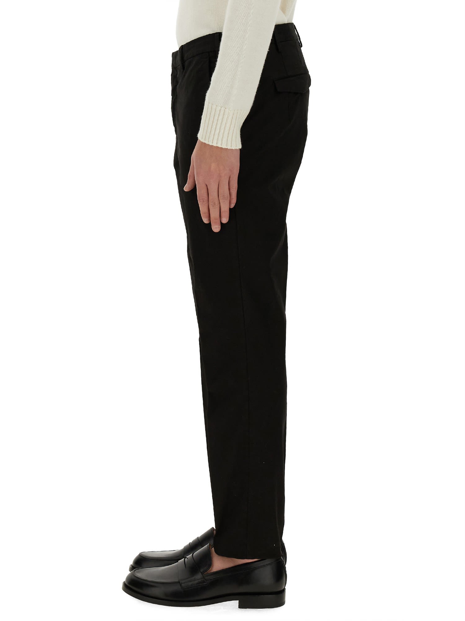 Shop Pt01 Slim Fit Plain Trousers In Black
