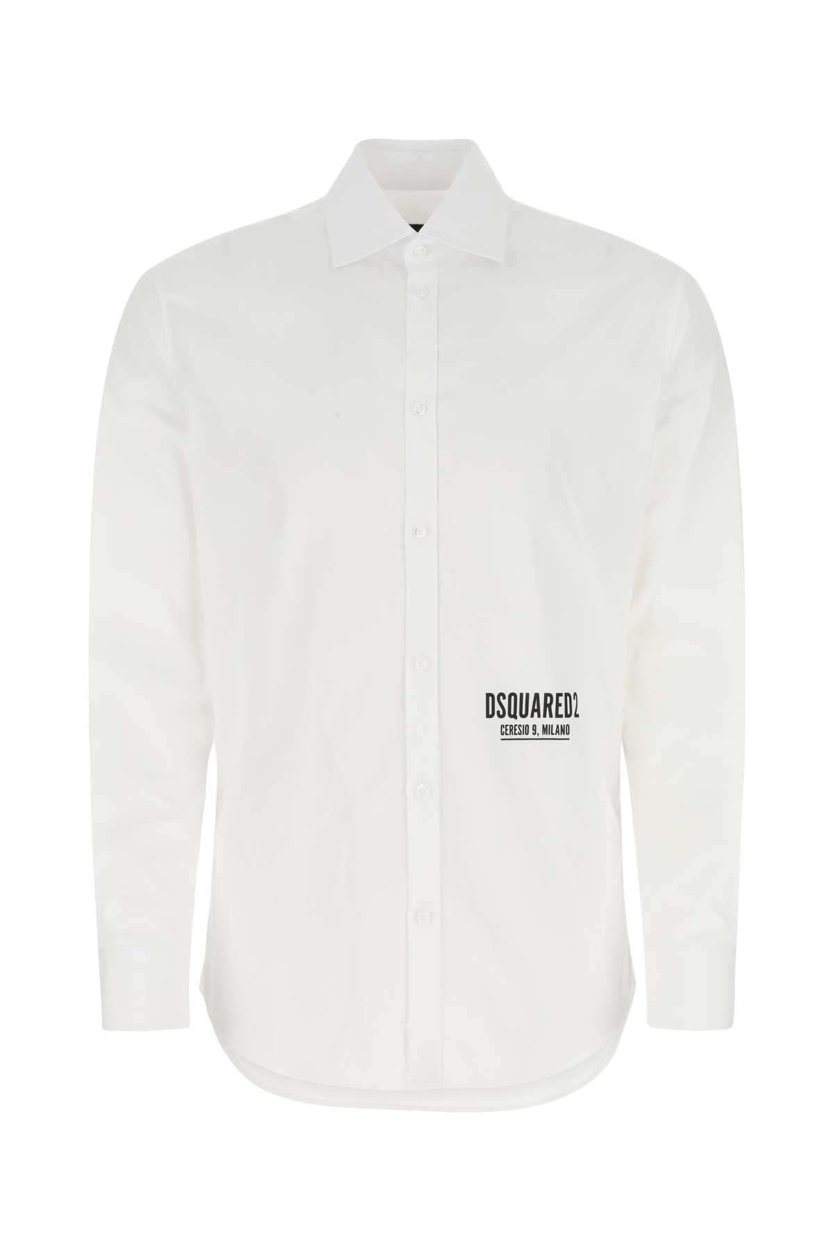 Shop Dsquared2 White Poplin Shirt In 100