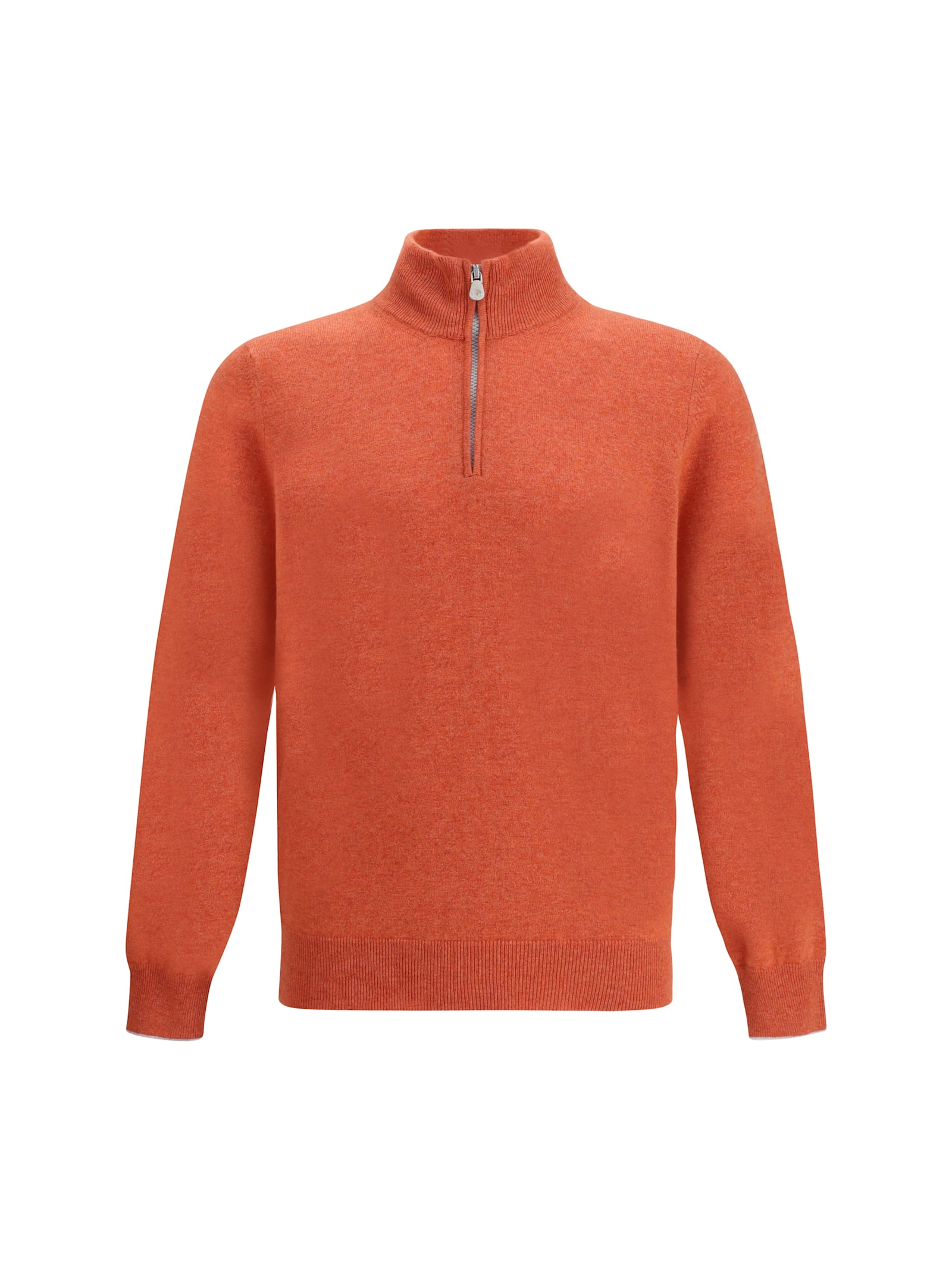 Brunello Cucinelli Men Cashmere Sweater In Orange