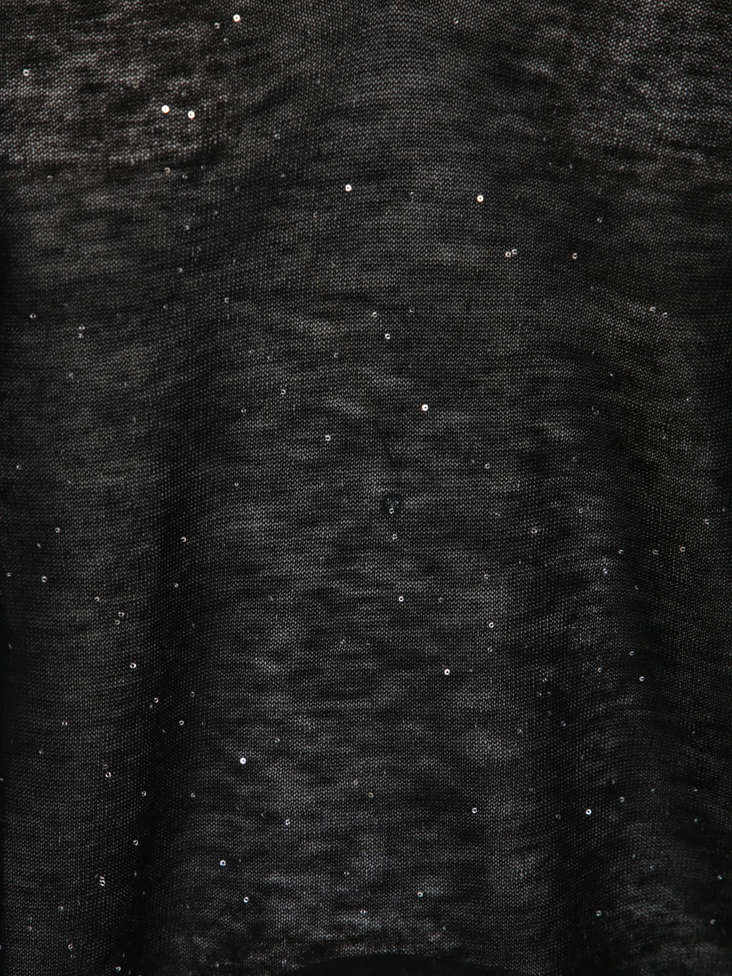 Pinko Salomone Wool Sweater With Micro Sequins In Black