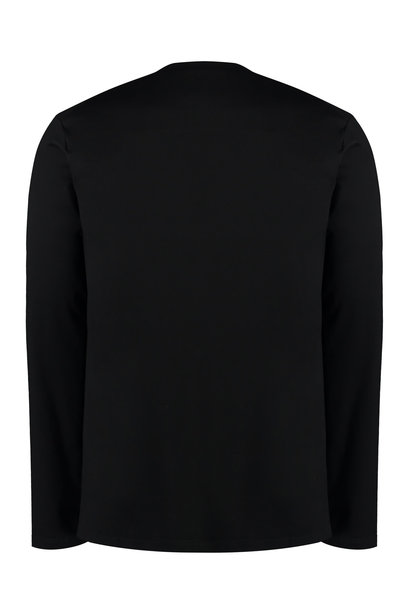 Shop Jil Sander Long Sleeve Cotton T-shirt In Black