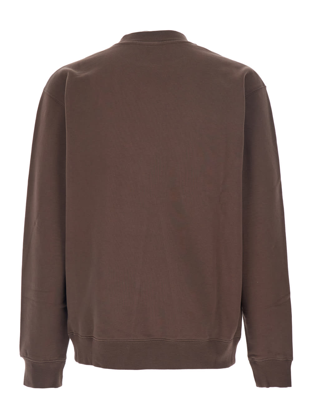 Jacquemus Le Sweatshirt Gros-grain Brown Sweatshirt With Logo Patch In Cotton Man In Brown