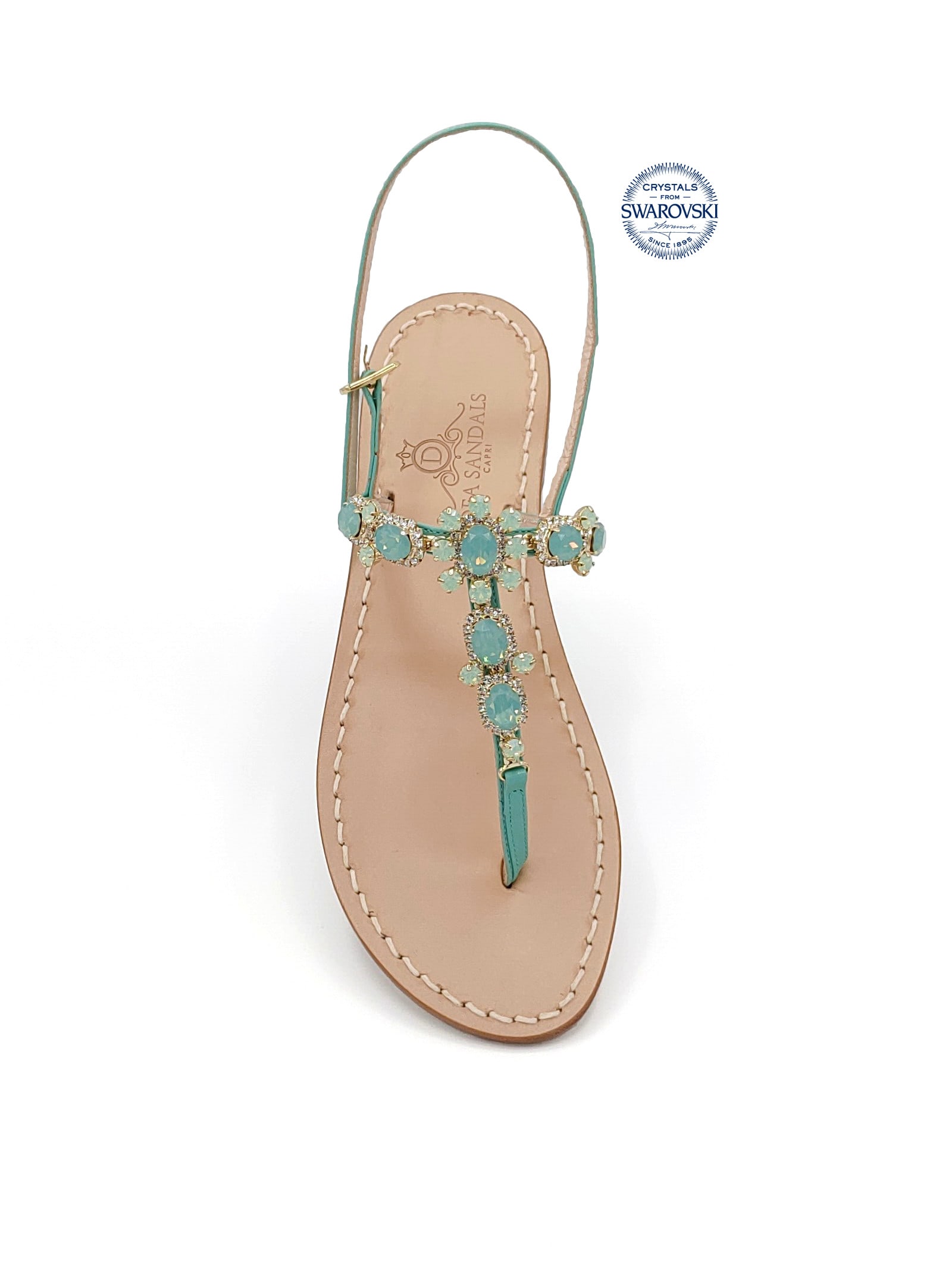 Dea Krupp Jewel Flip Flops Sandals In Tiffany, Crystal | ModeSens