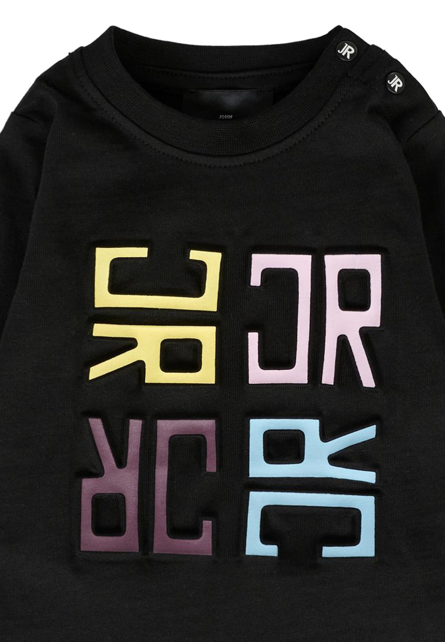 Richmond Black T-shirt For Baby Boy With Logo In Blue