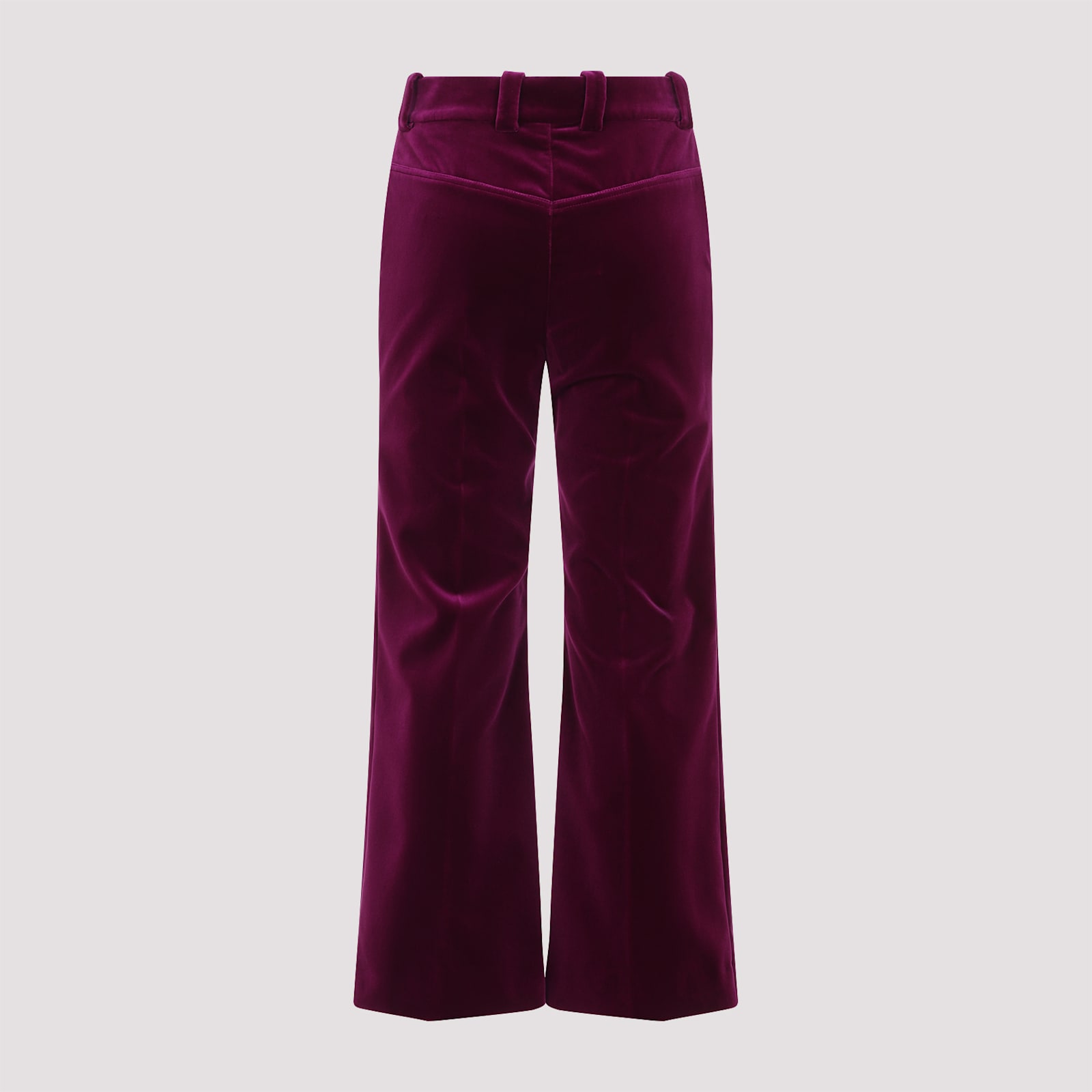 Chloé Velvet Flared Pants In C Pansy Purple