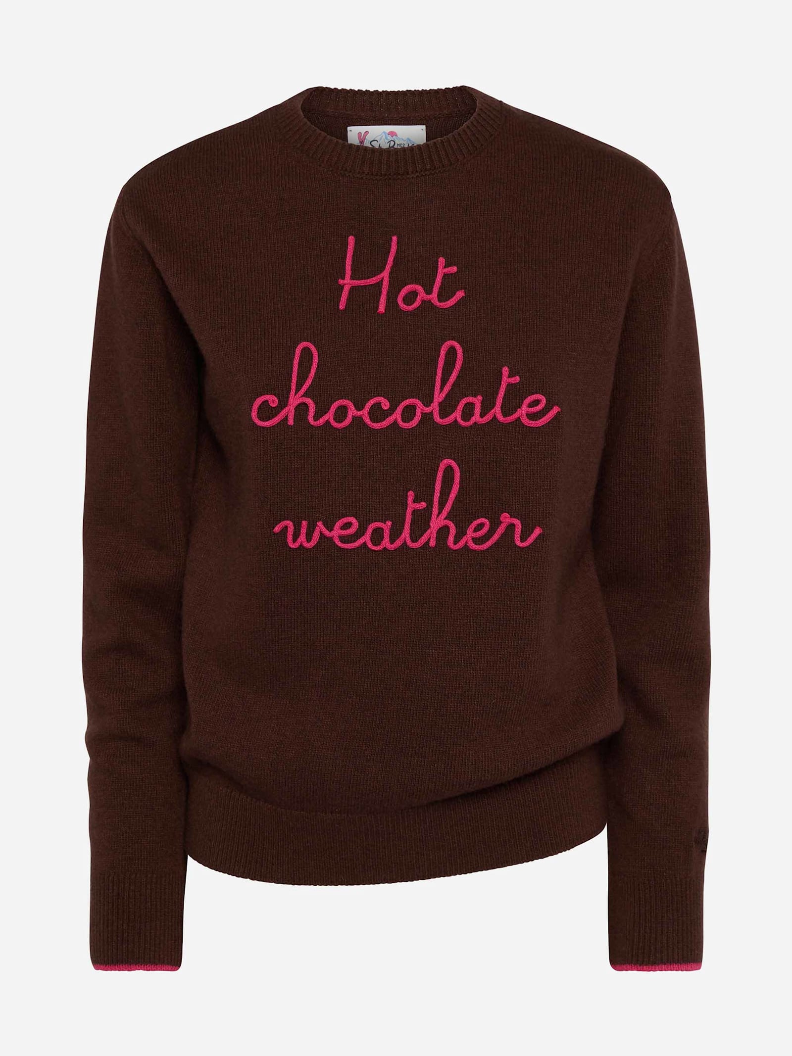 Shop Mc2 Saint Barth Brown Sweater New Queen With Hot Chocolate Weather Embroidery