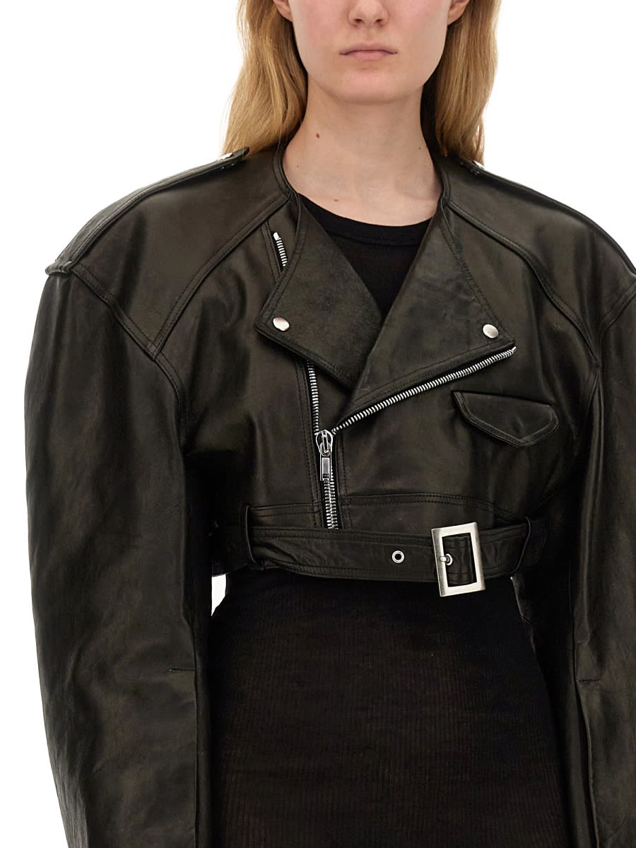 Shop Rick Owens Biker Jacket In Black