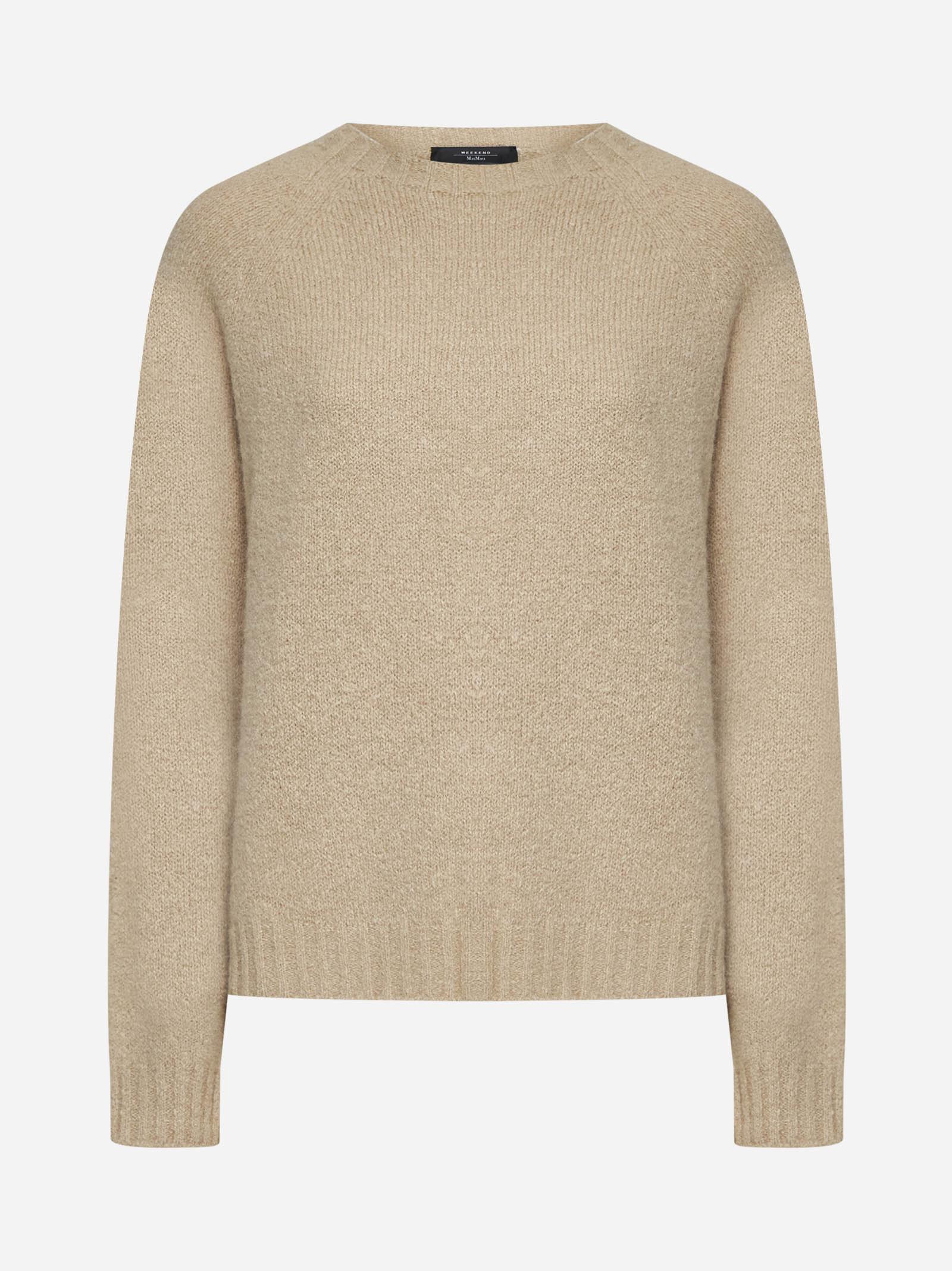 Shop Weekend Max Mara Ghiacci Alpaca-blend Sweater In Beige